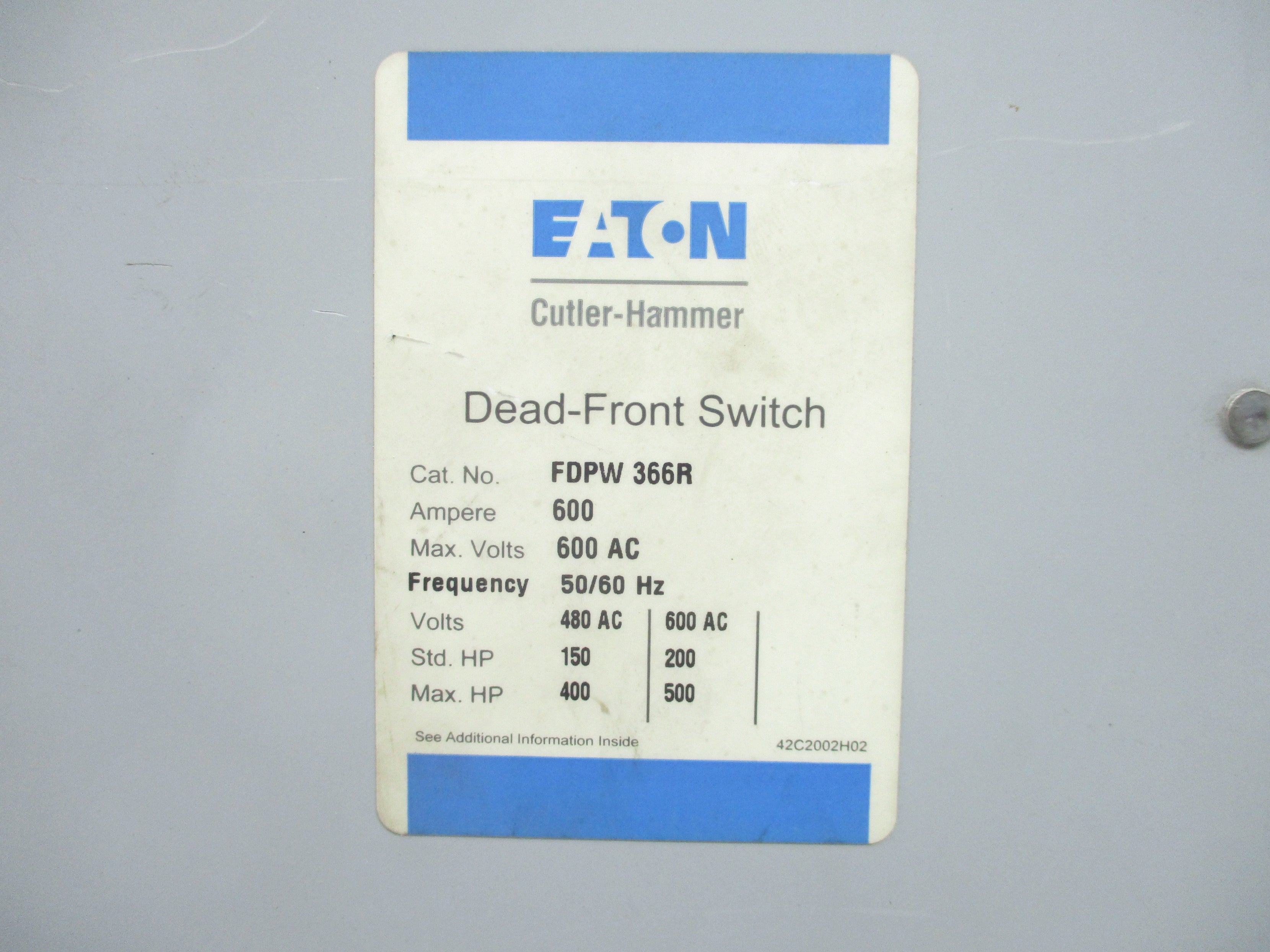 EATON FDPW366R 600VAC 600A UNMP