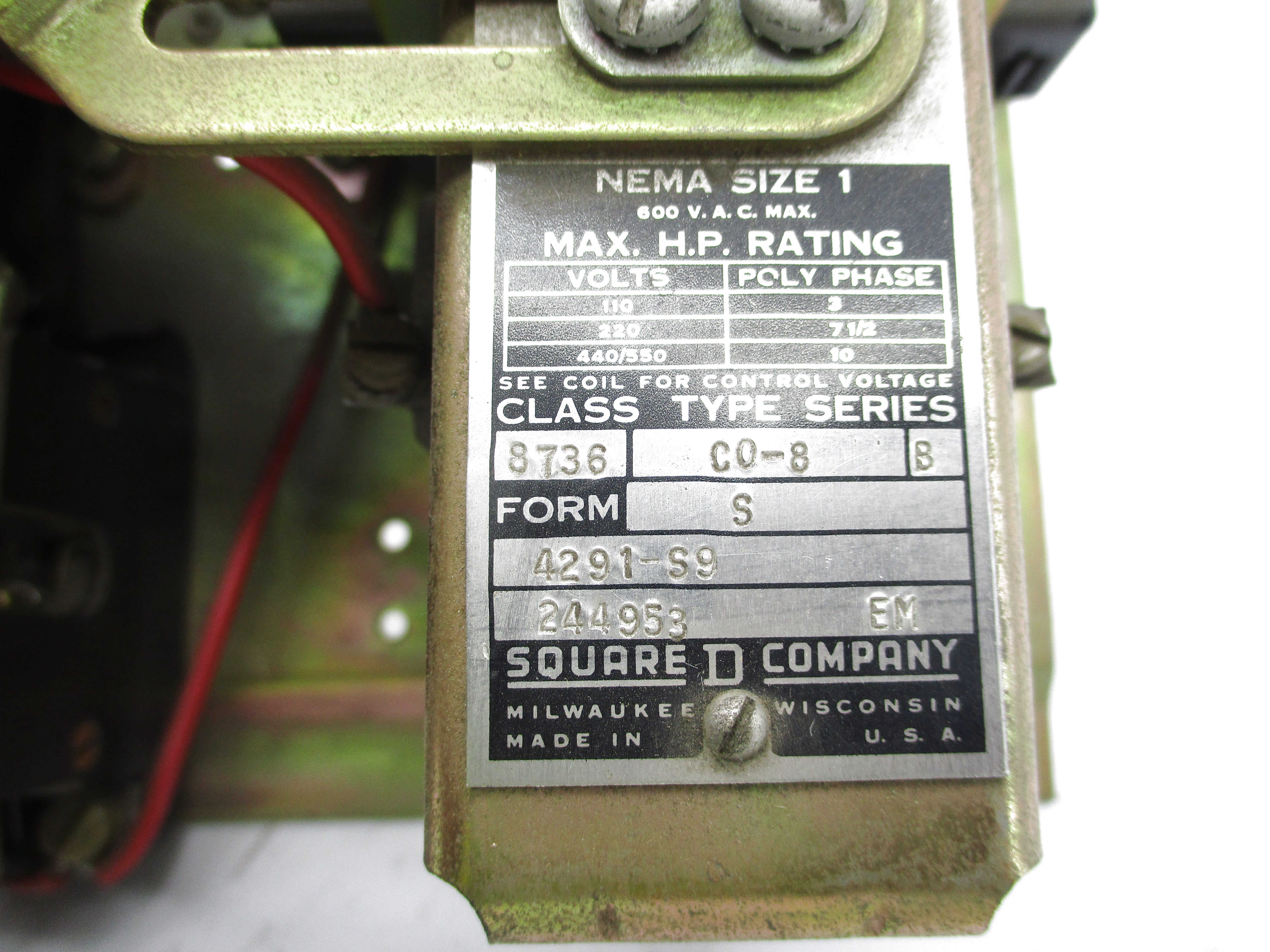 SQUARE D 8736CO8S SER. B UNMP