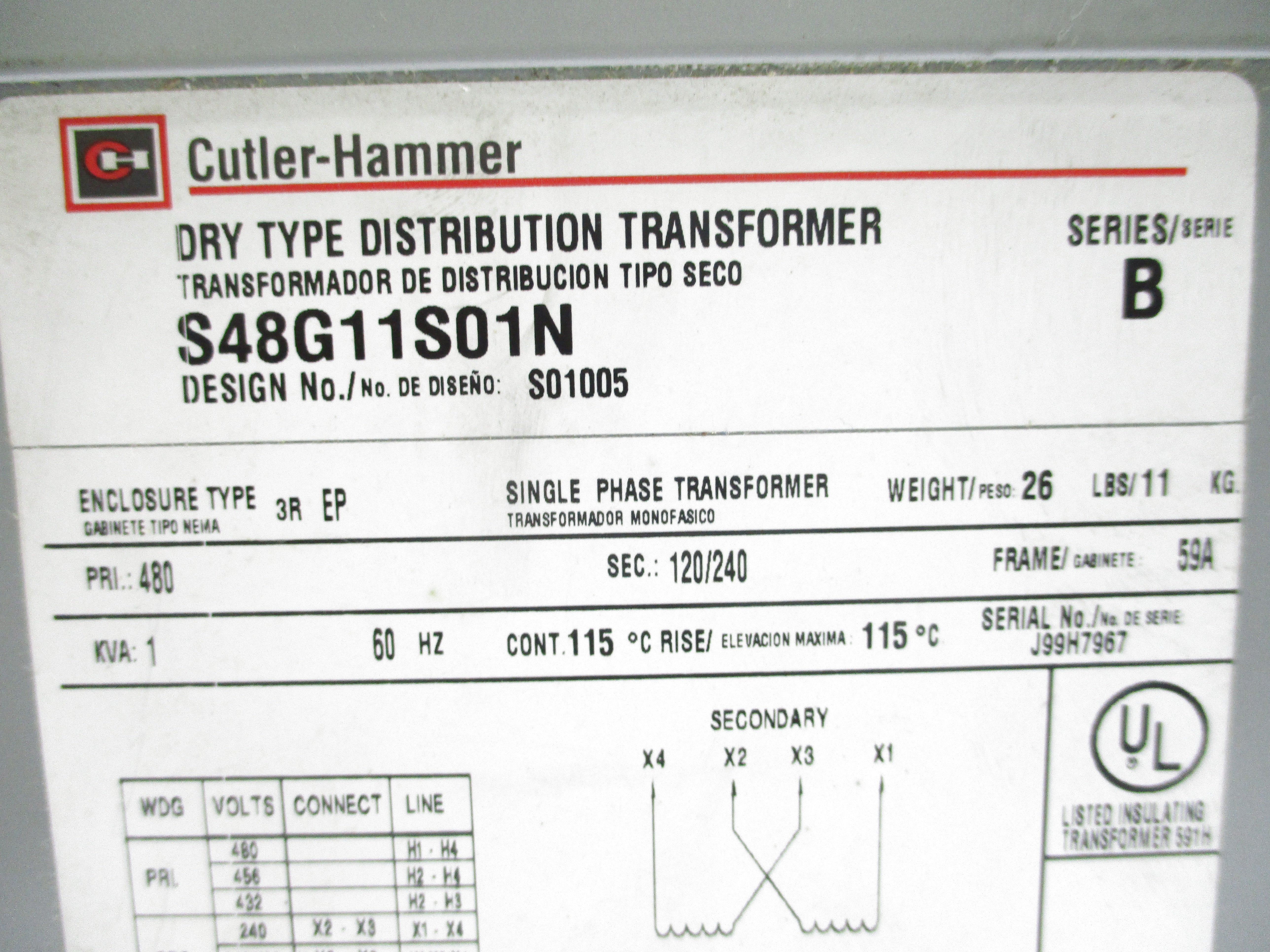 CUTLER HAMMER S48G11S01N SER. B UNMP