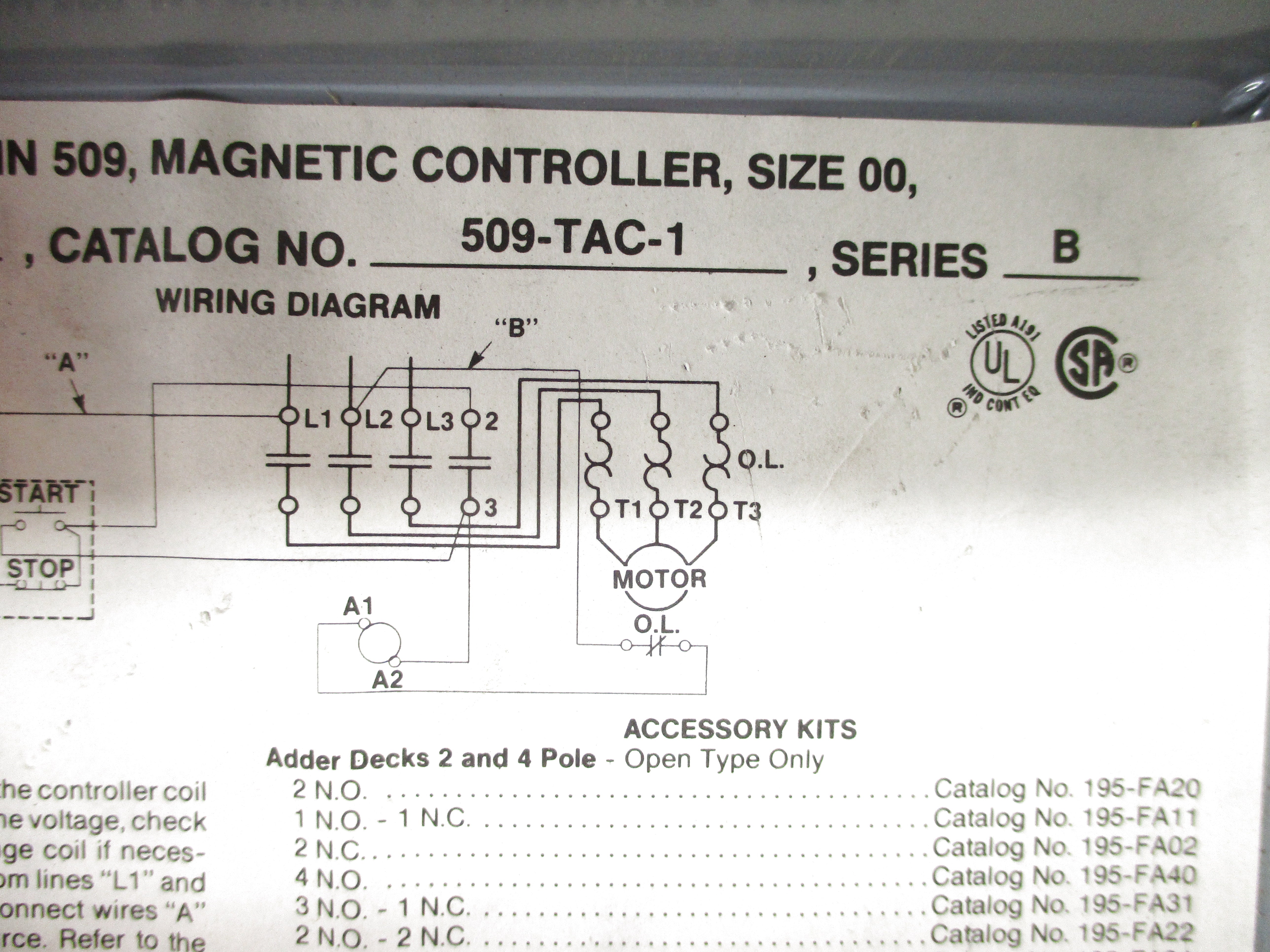 INDUSTRIAL SPARE PART 509-TAC-1 SER. B NSNP