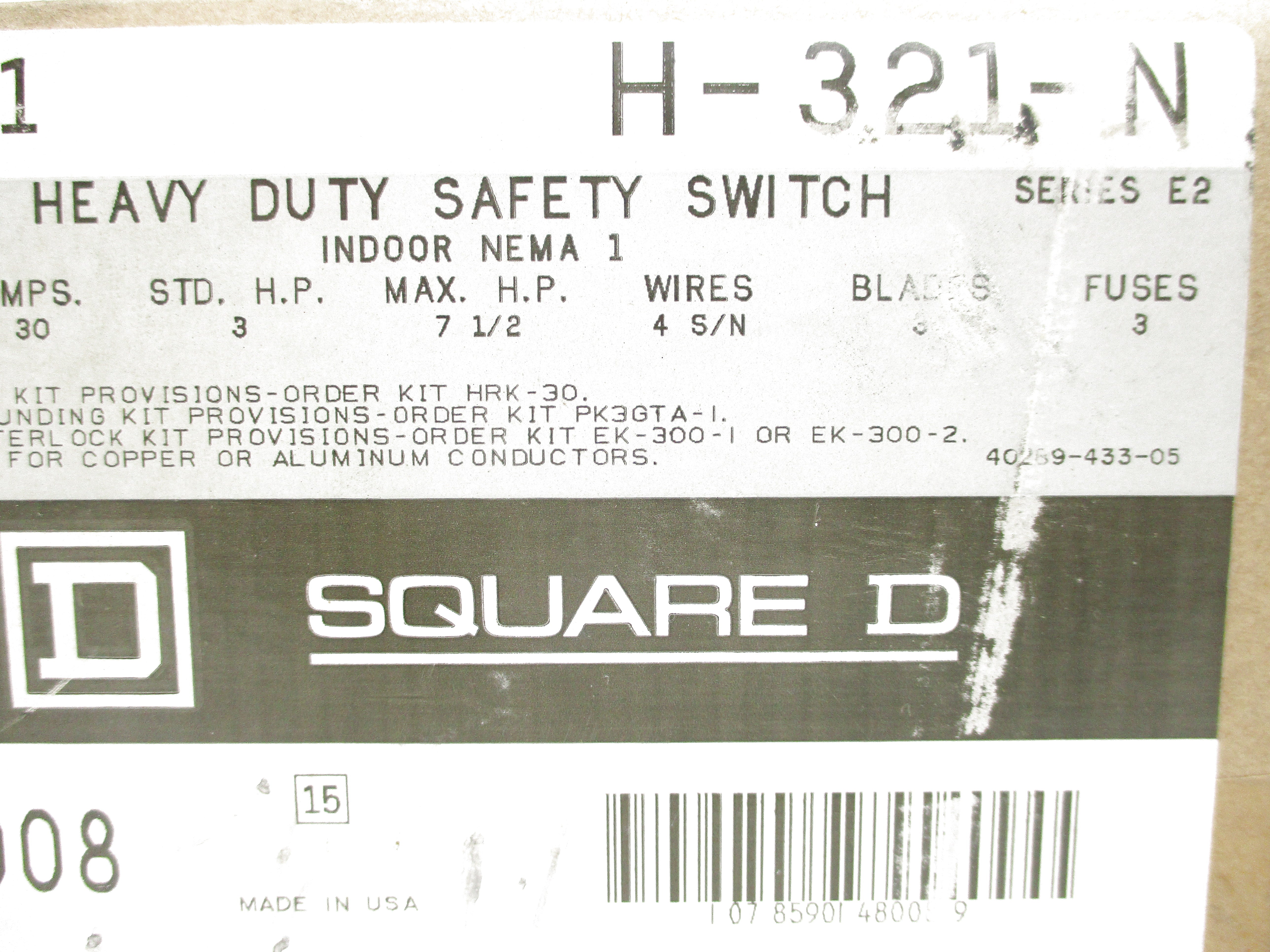 SQUARE D H321N SER. E2 NSFS