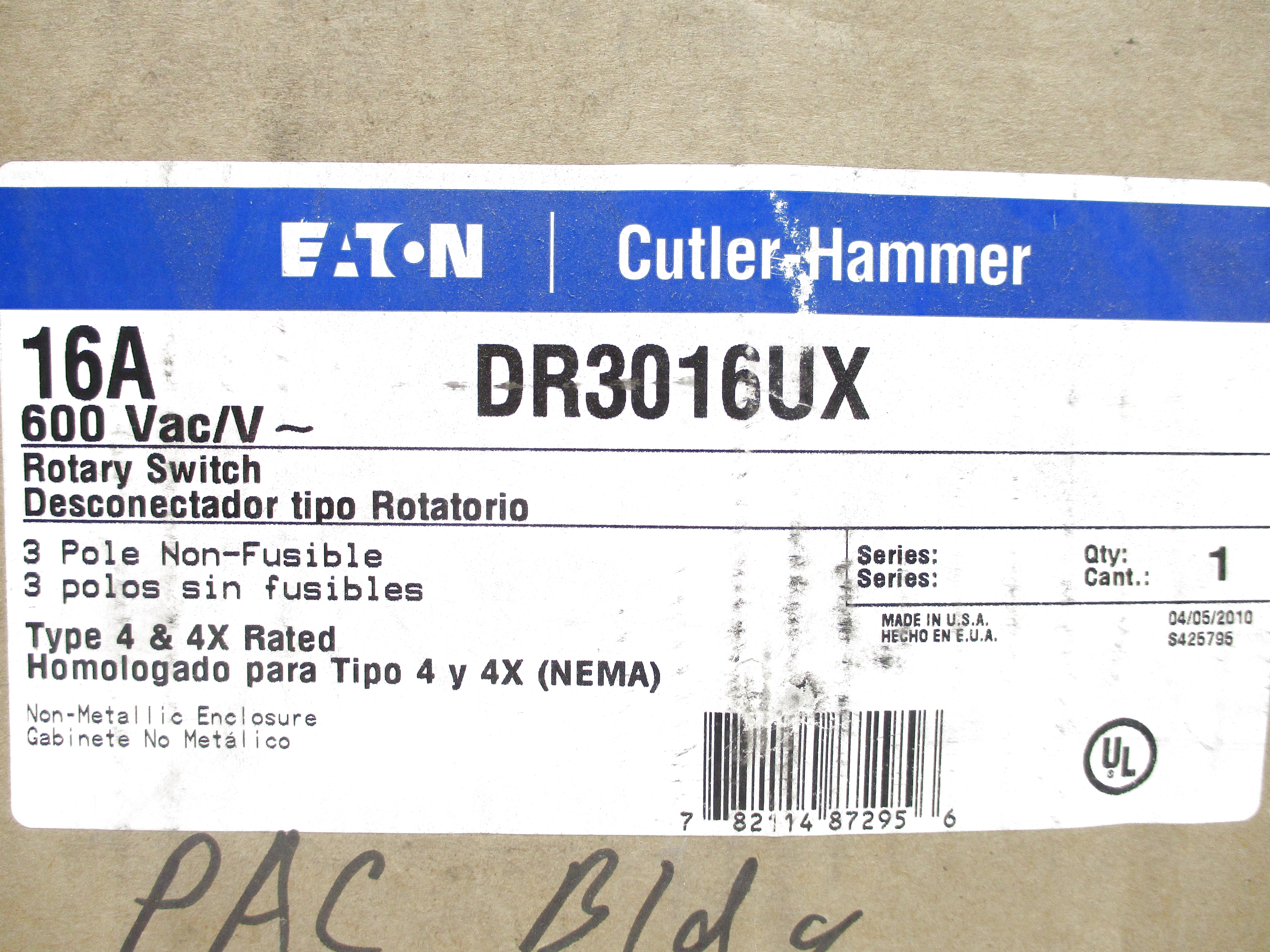 EATON DR3016UX NSFS