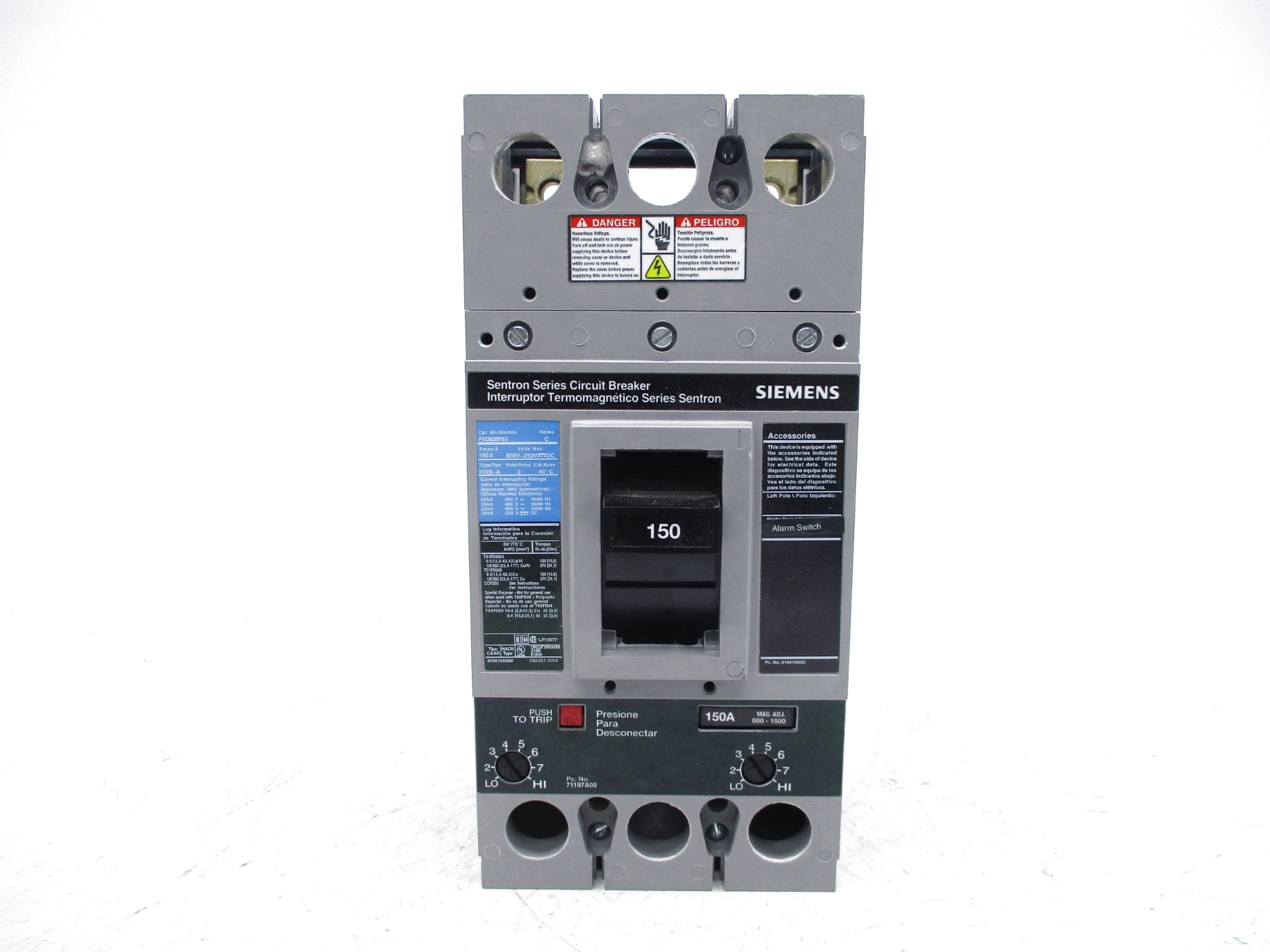 SIEMENS FXD62B150 SER. C 150A 600V UNMP