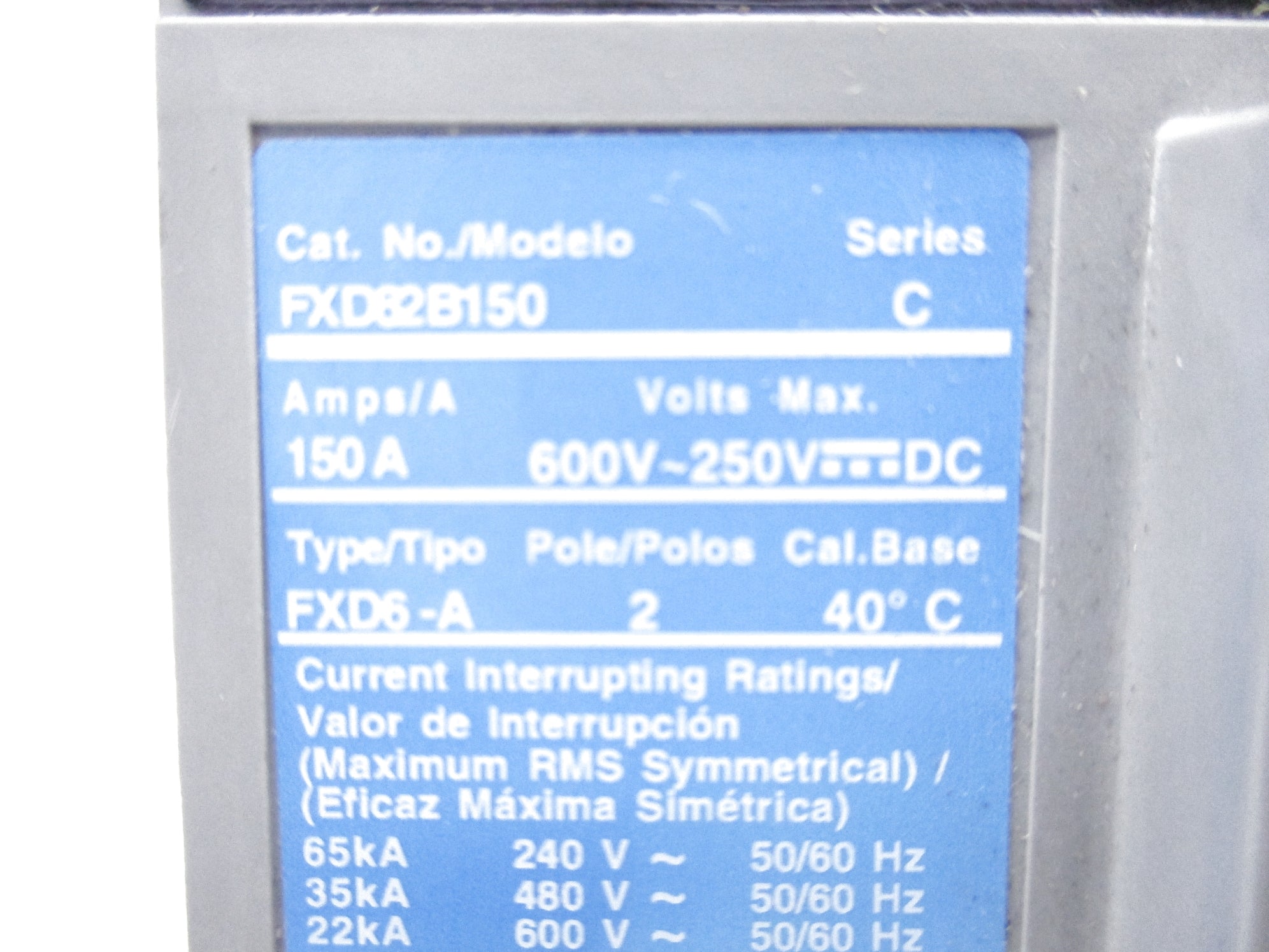SIEMENS FXD62B150 SER. C 150A 600V UNMP