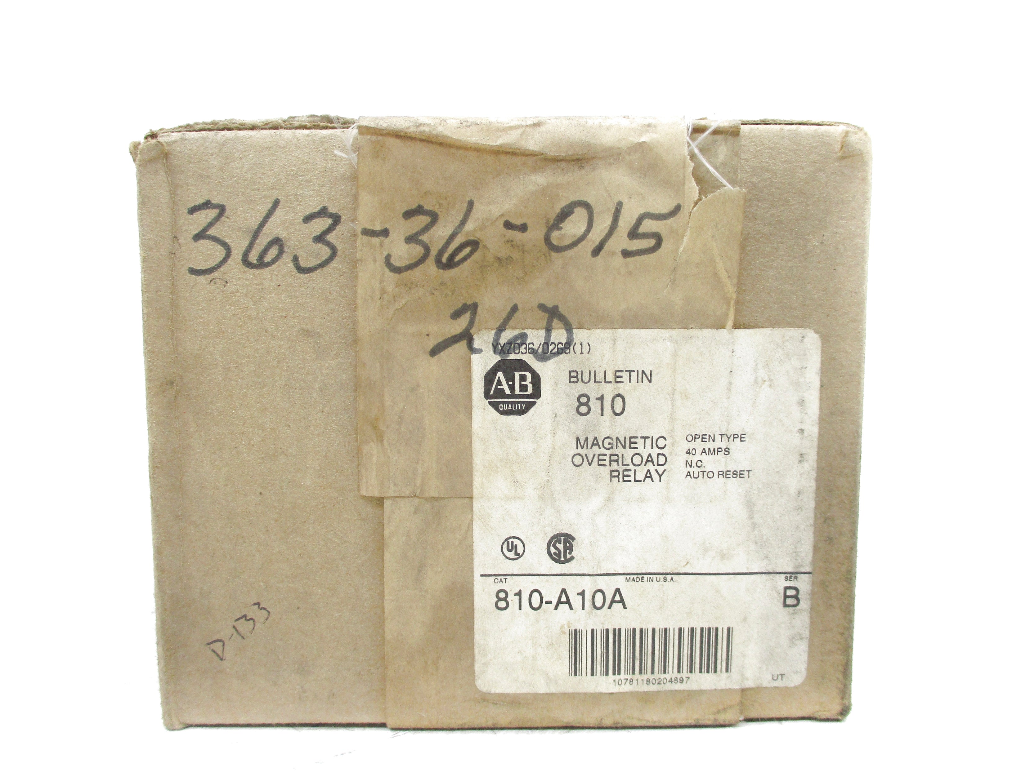 INDUSTRIAL SPARE PART 810-A10A SER. B 40A (BR/WH) NSFS