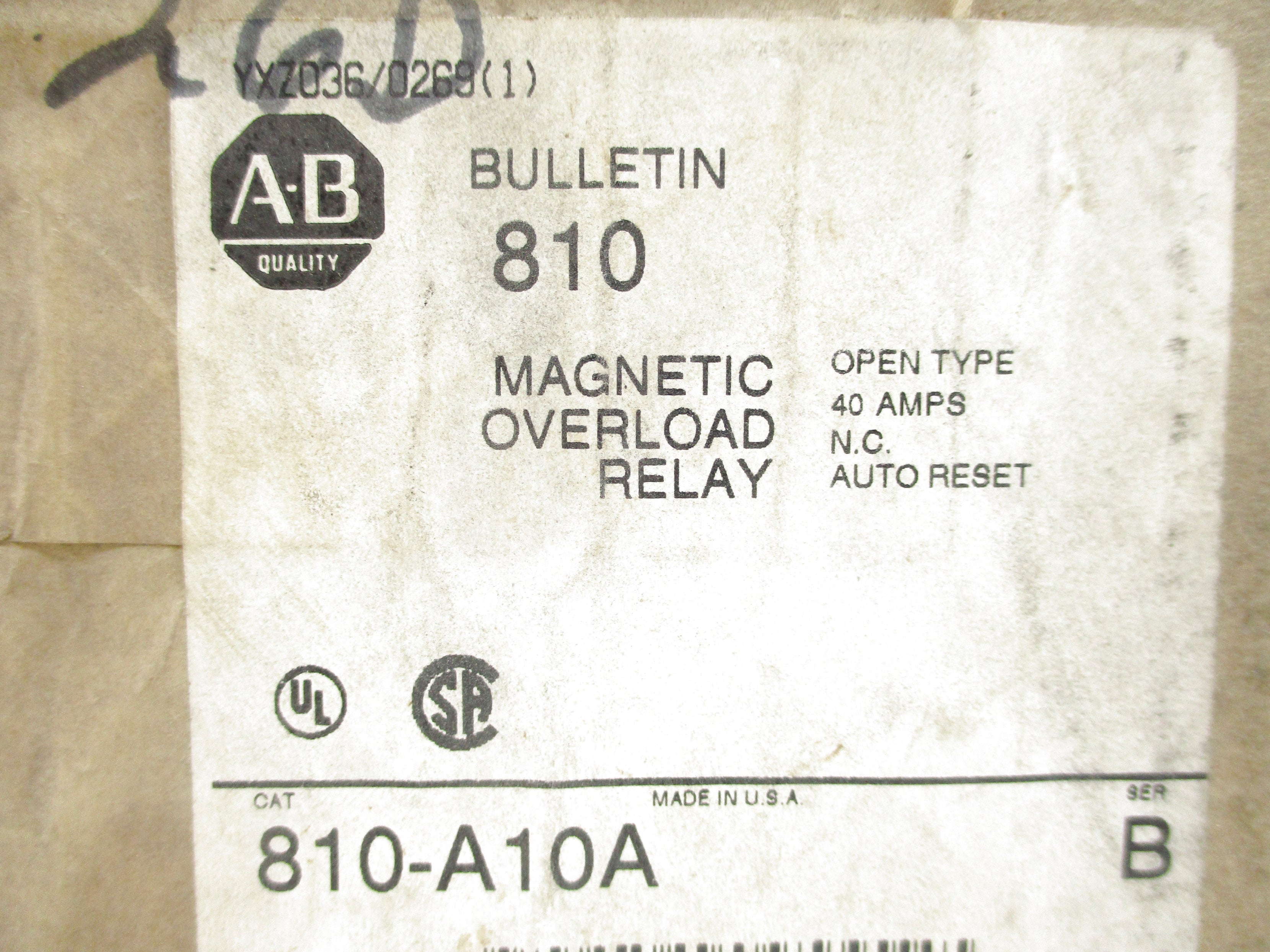 INDUSTRIAL SPARE PART 810-A10A SER. B 40A (BR/WH) NSFS