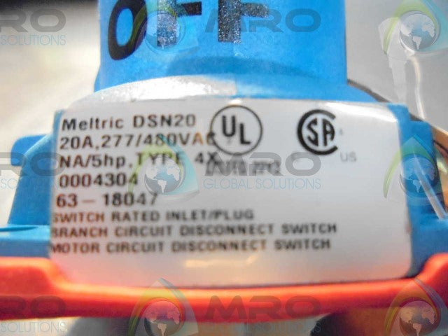 MELTRIC CORP. 63-18047 INLET/PLUG *NEW IN BOX*