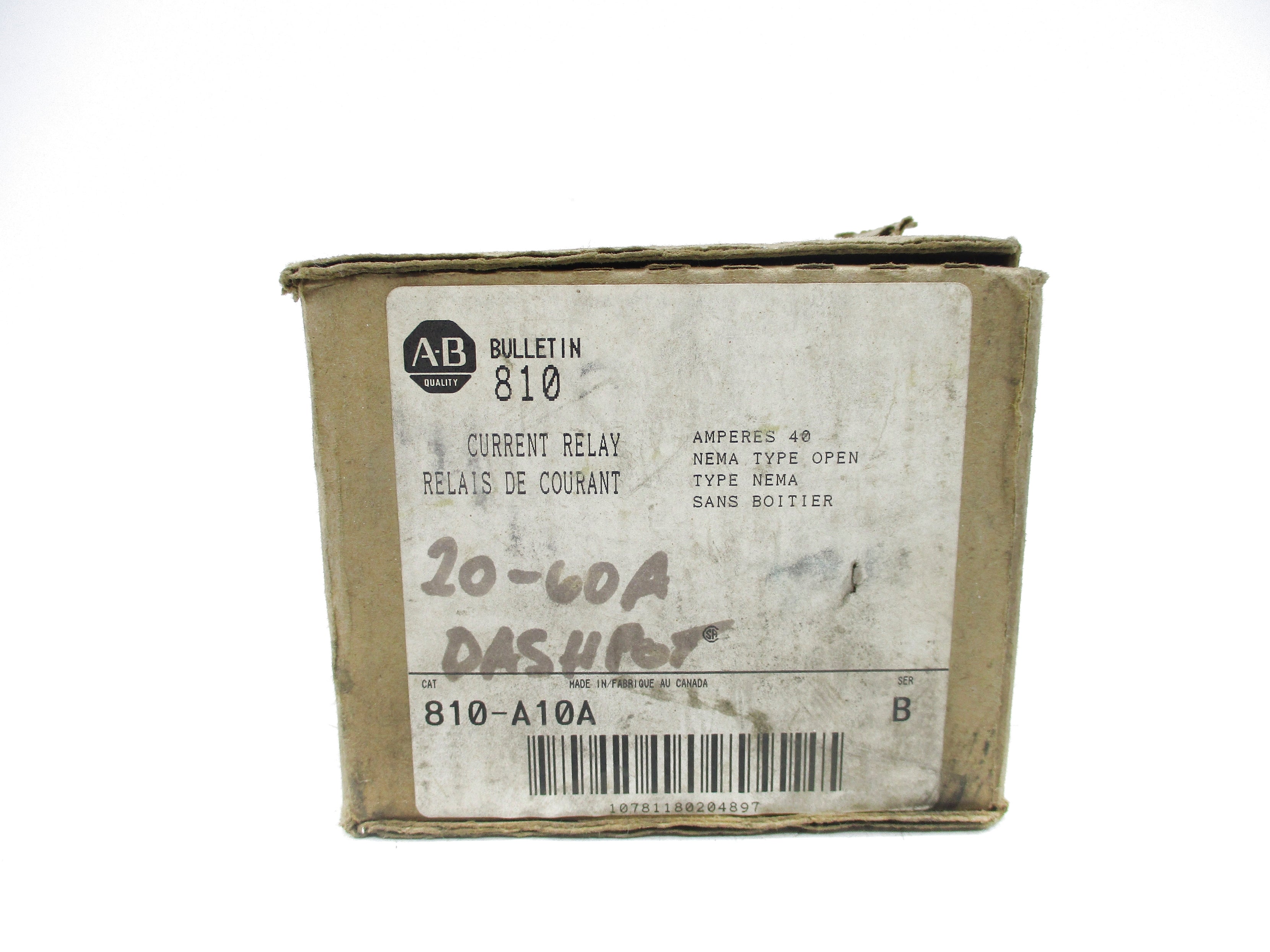 INDUSTRIAL SPARE PART 810-A10A SER. B 40A 600V (BR/WH) NSMP