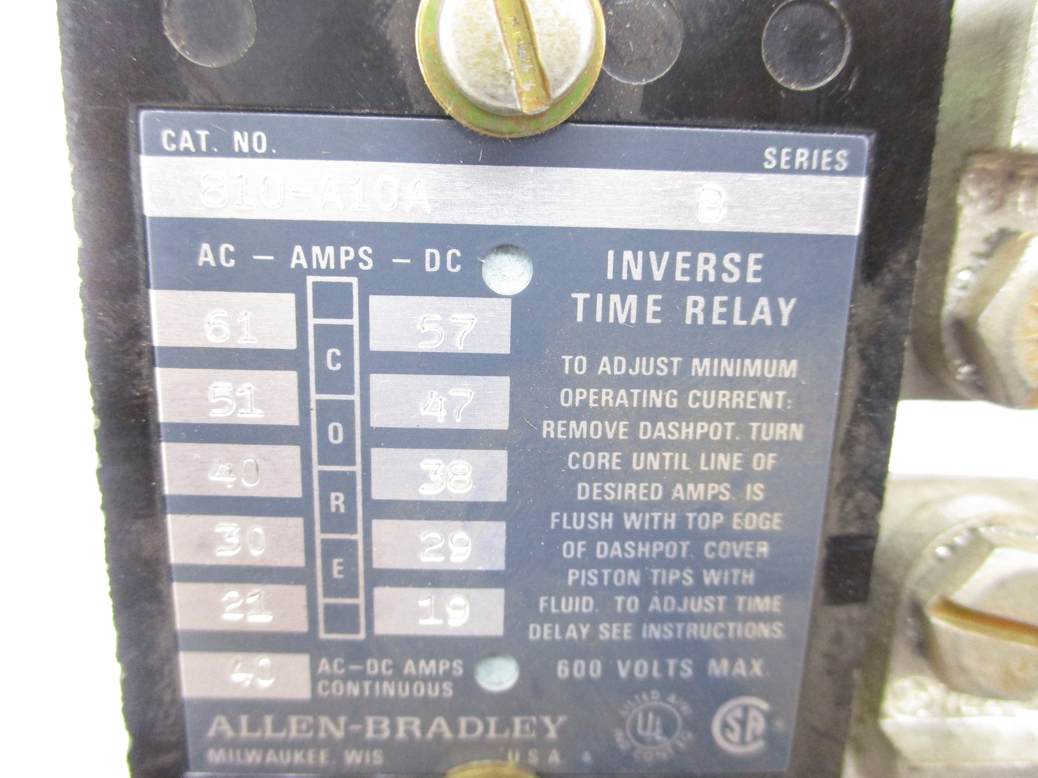 INDUSTRIAL SPARE PART 810-A10A SER. B 40A 600V NSNP