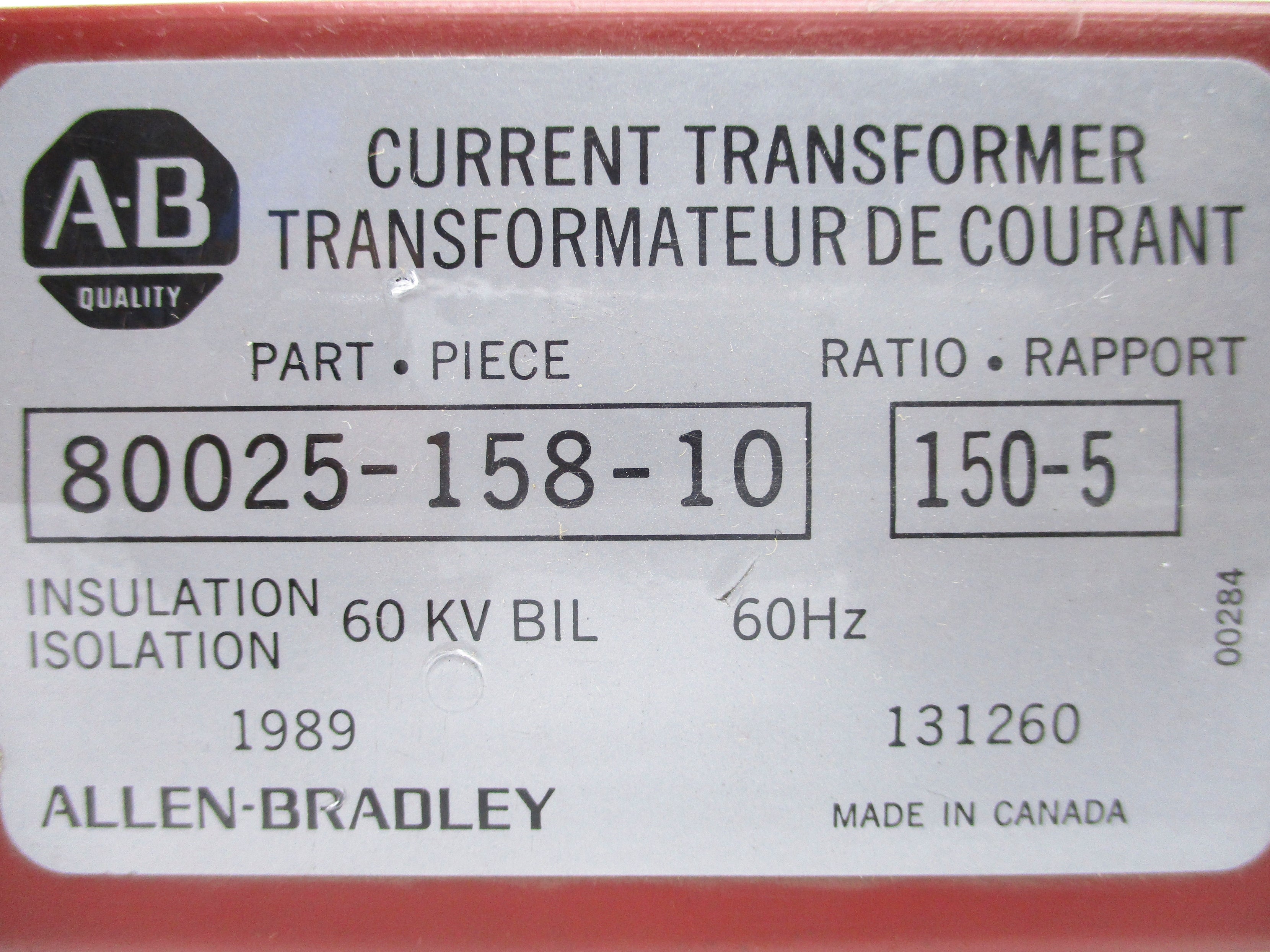 ALLEN BRADLEY 80025-158-10 60KV NSNP