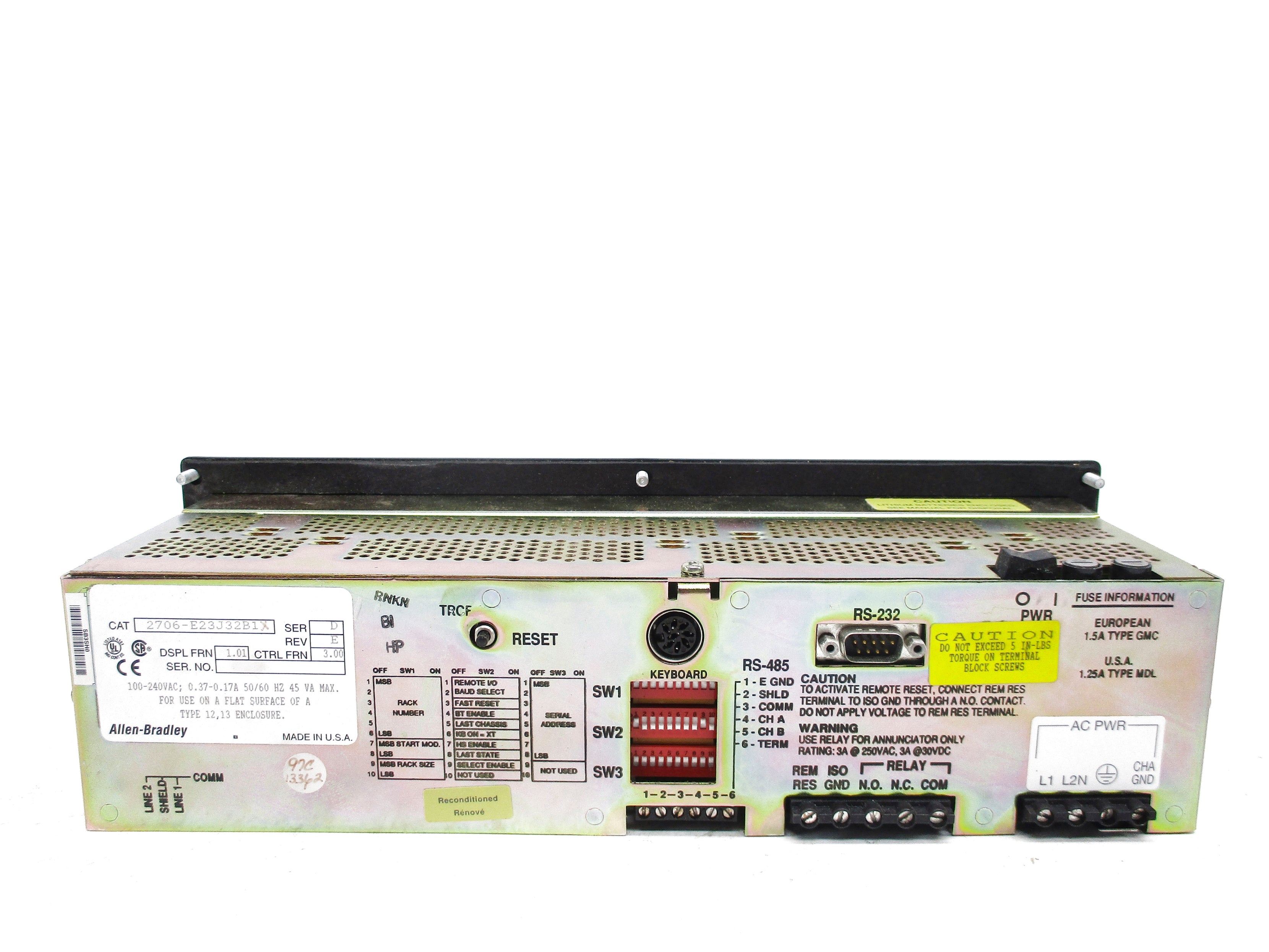 ALLEN BRADLEY 2706-E23J32B1 SER. D F/W 3.00 NSNP