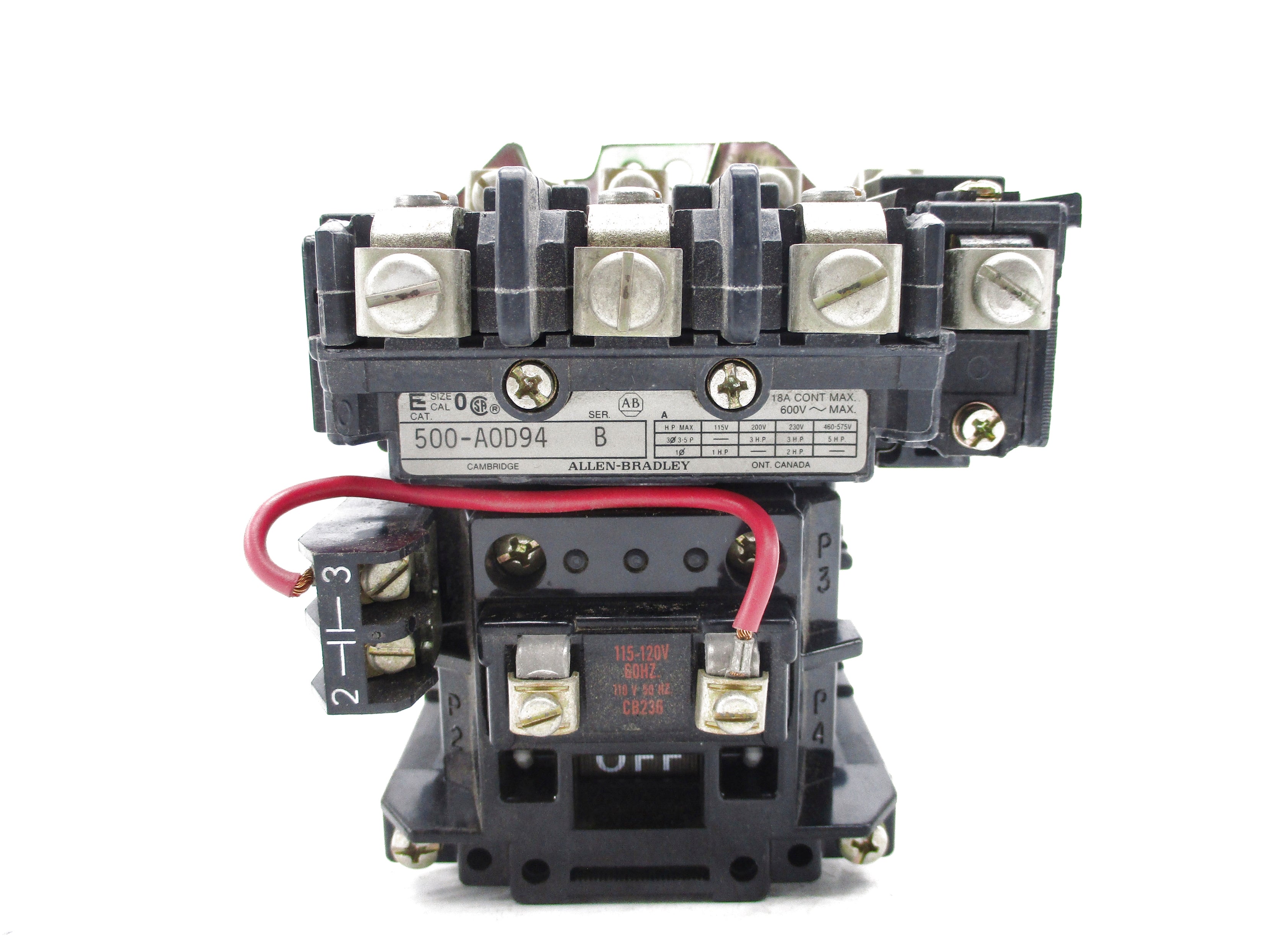 INDUSTRIAL SPARE PART 500-AOD94 SER. B 120V NSNP