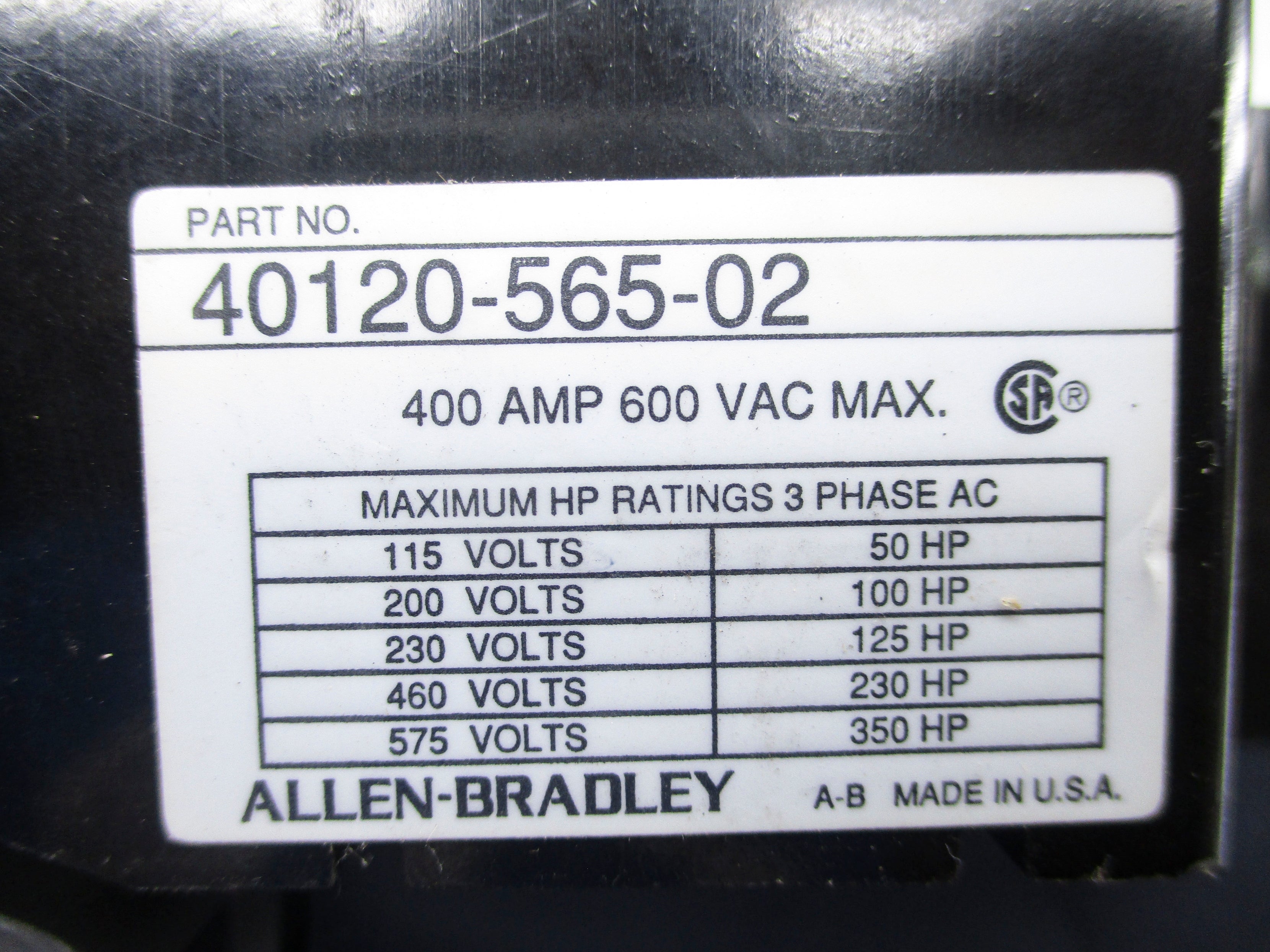 ALLEN BRADLEY 40120-565-02 NSNP