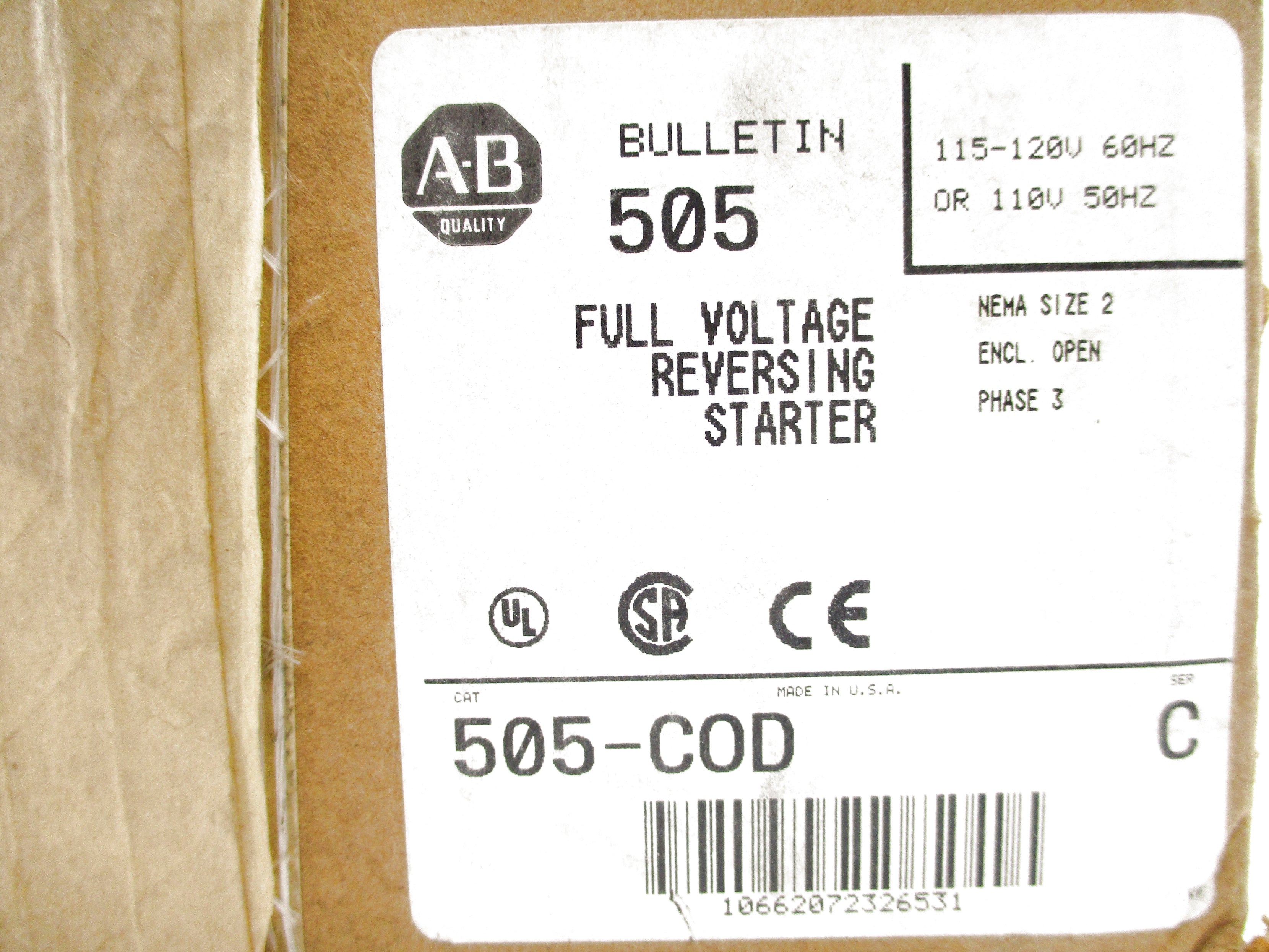 INDUSTRIAL SPARE PART 505-COD SER. C 110/115-120V (BR/WH) NSFS