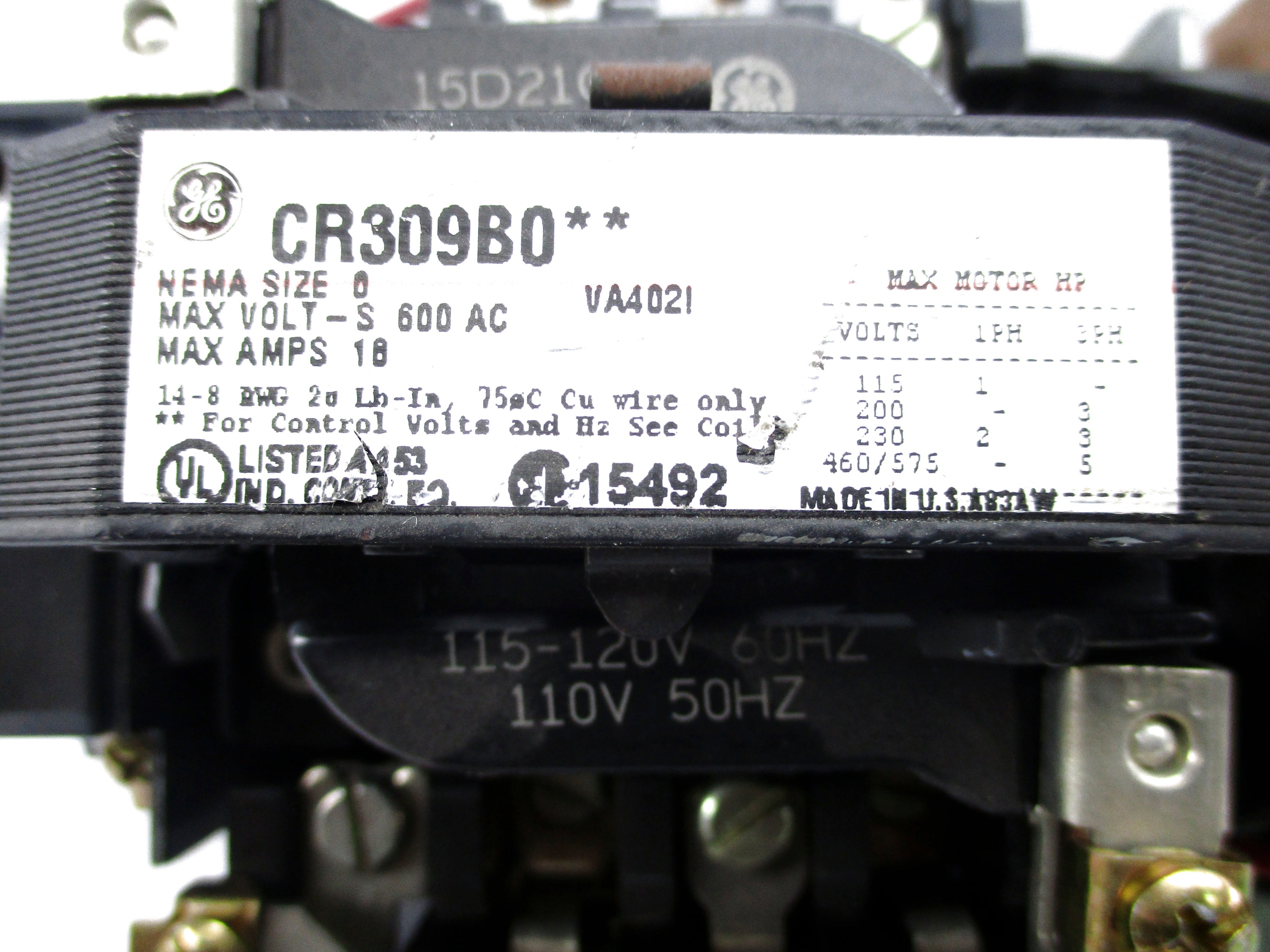 GENERAL ELECTRIC CR309B0** UNMP