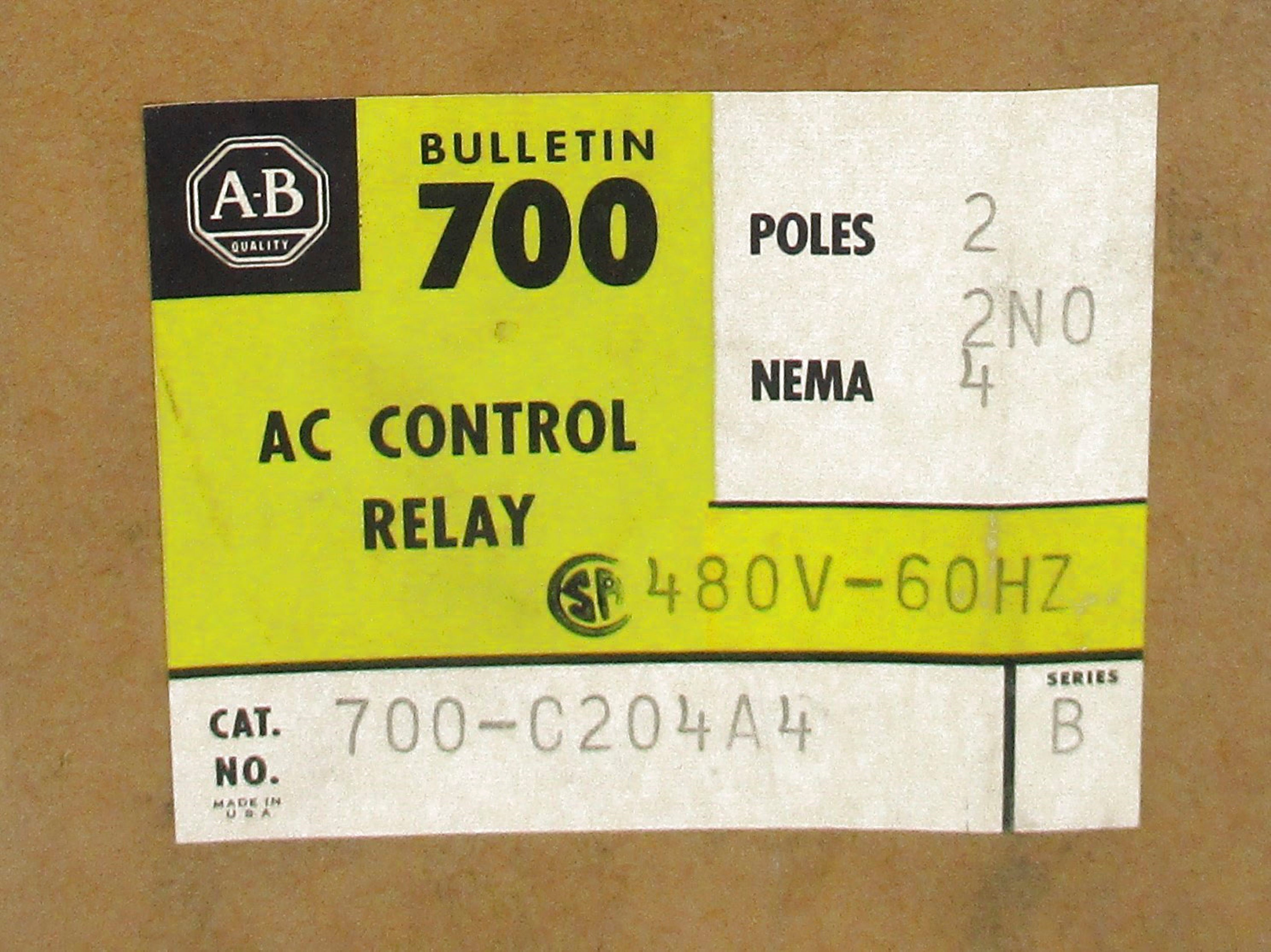 INDUSTRIAL SPARE PART 700-C204A4 SER. B 480V (BR/YL) NSMP