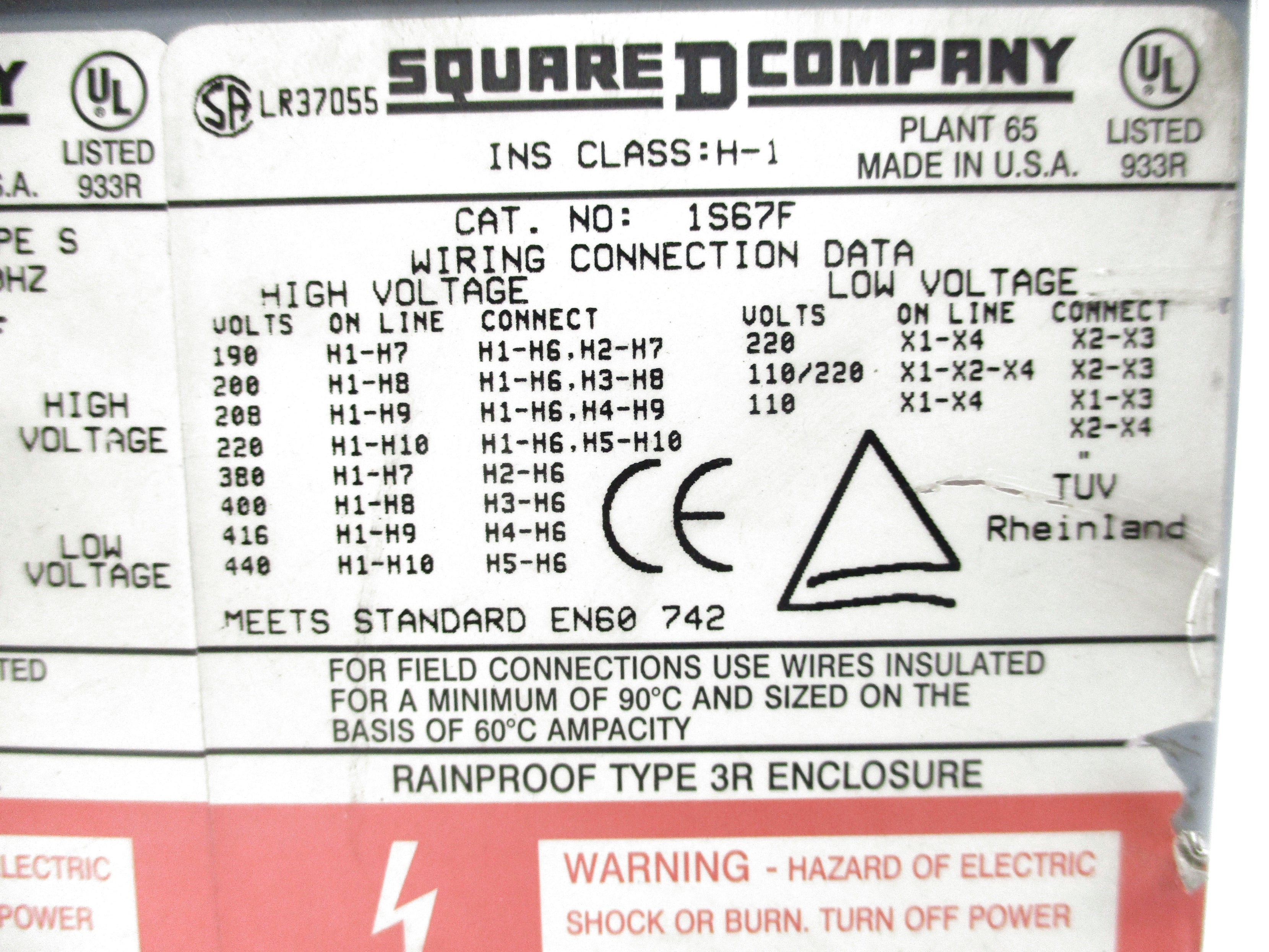 SQUARE D 1S67F NSNP
