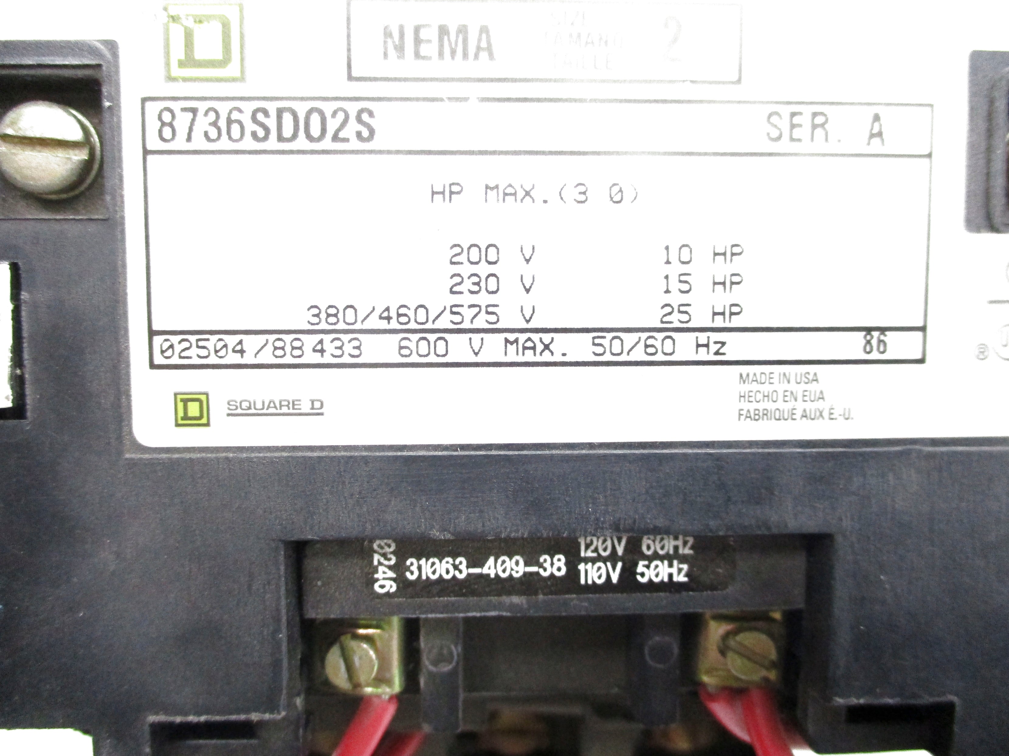 SQUARE D 8736SD02S SER. A NSNP