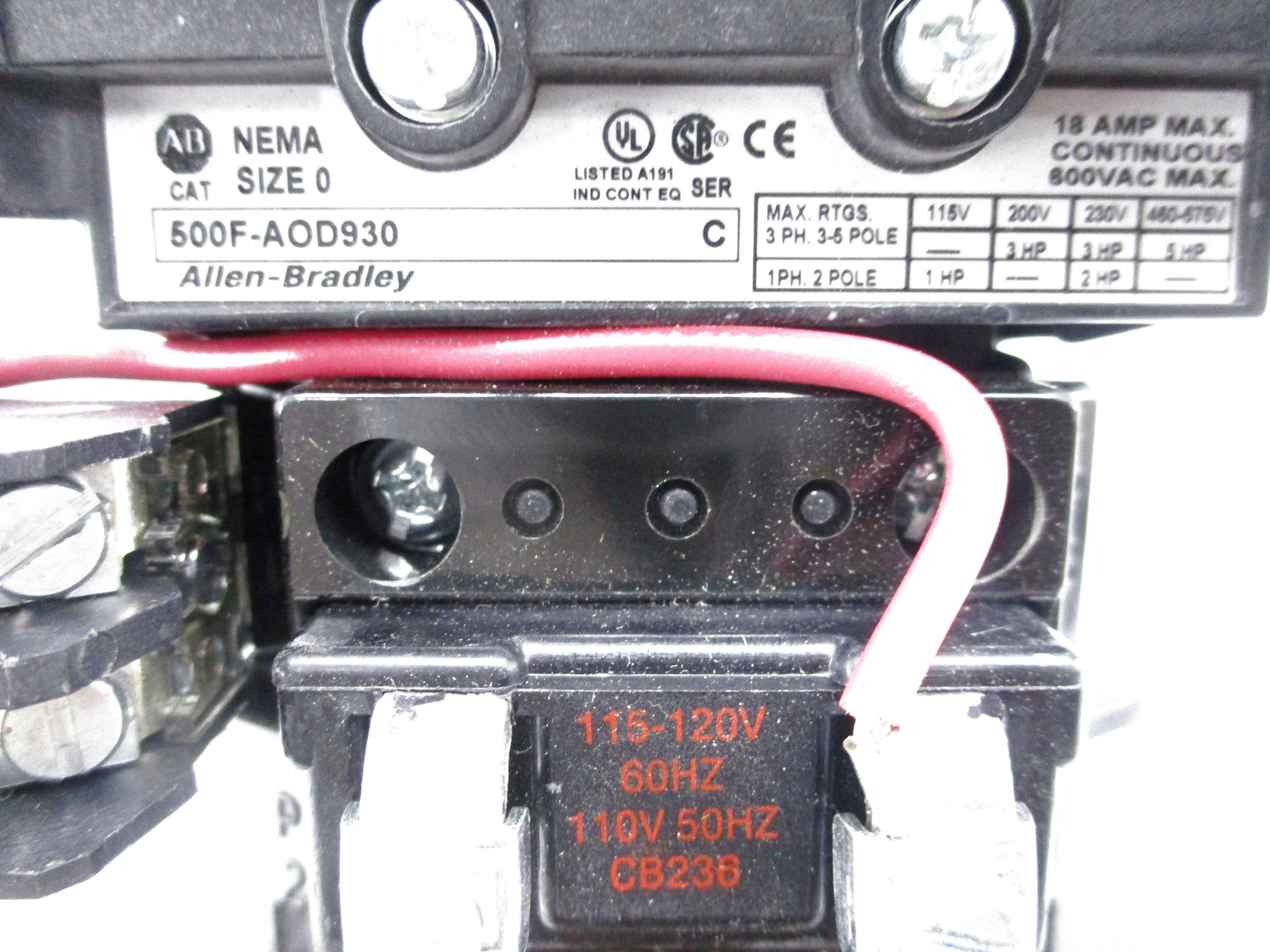 ALLEN BRADLEY 500F-AOD930 SER. C 120V NSNP