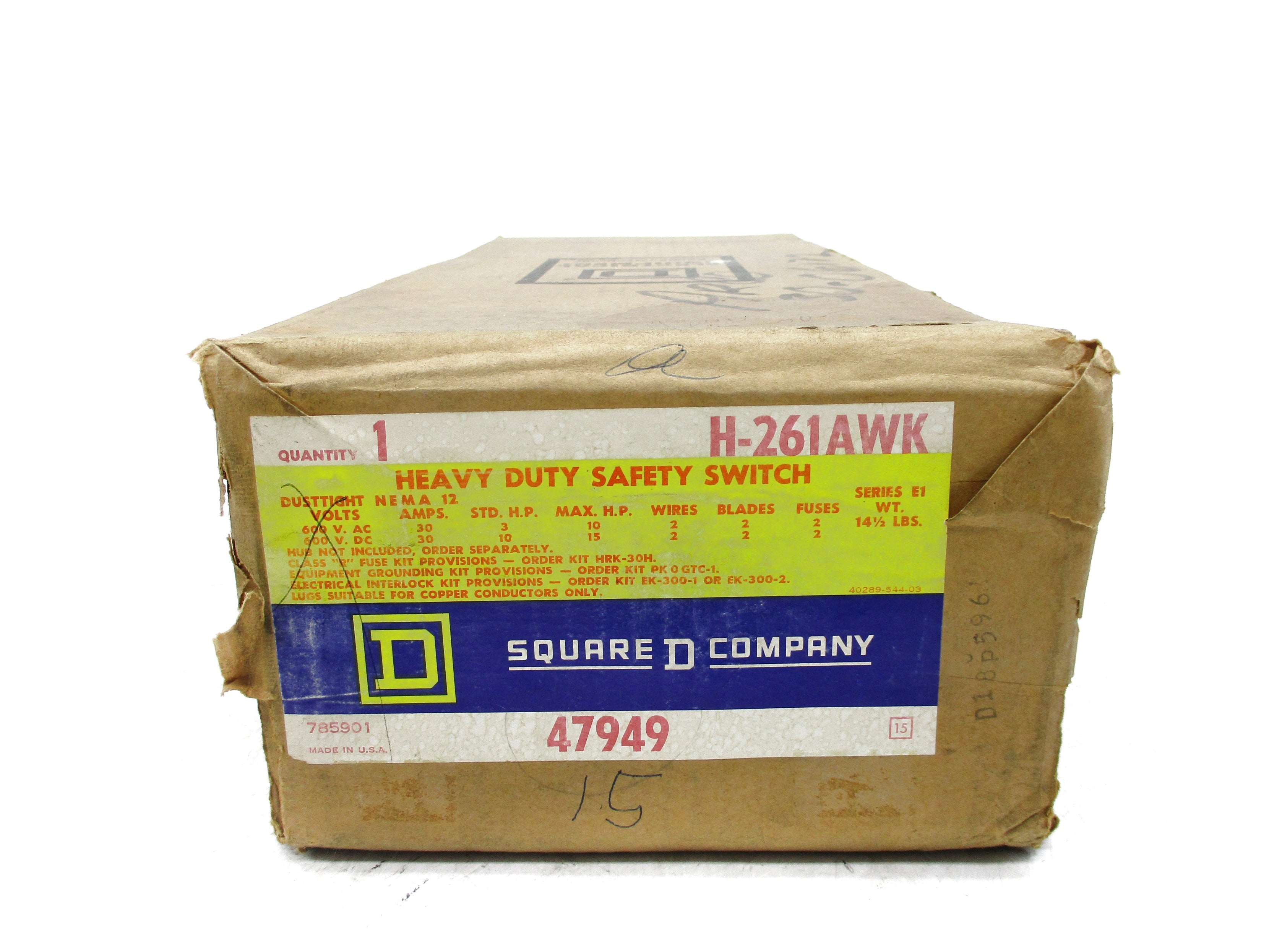 SQUARE D H261AWK SER. E1 NSFS