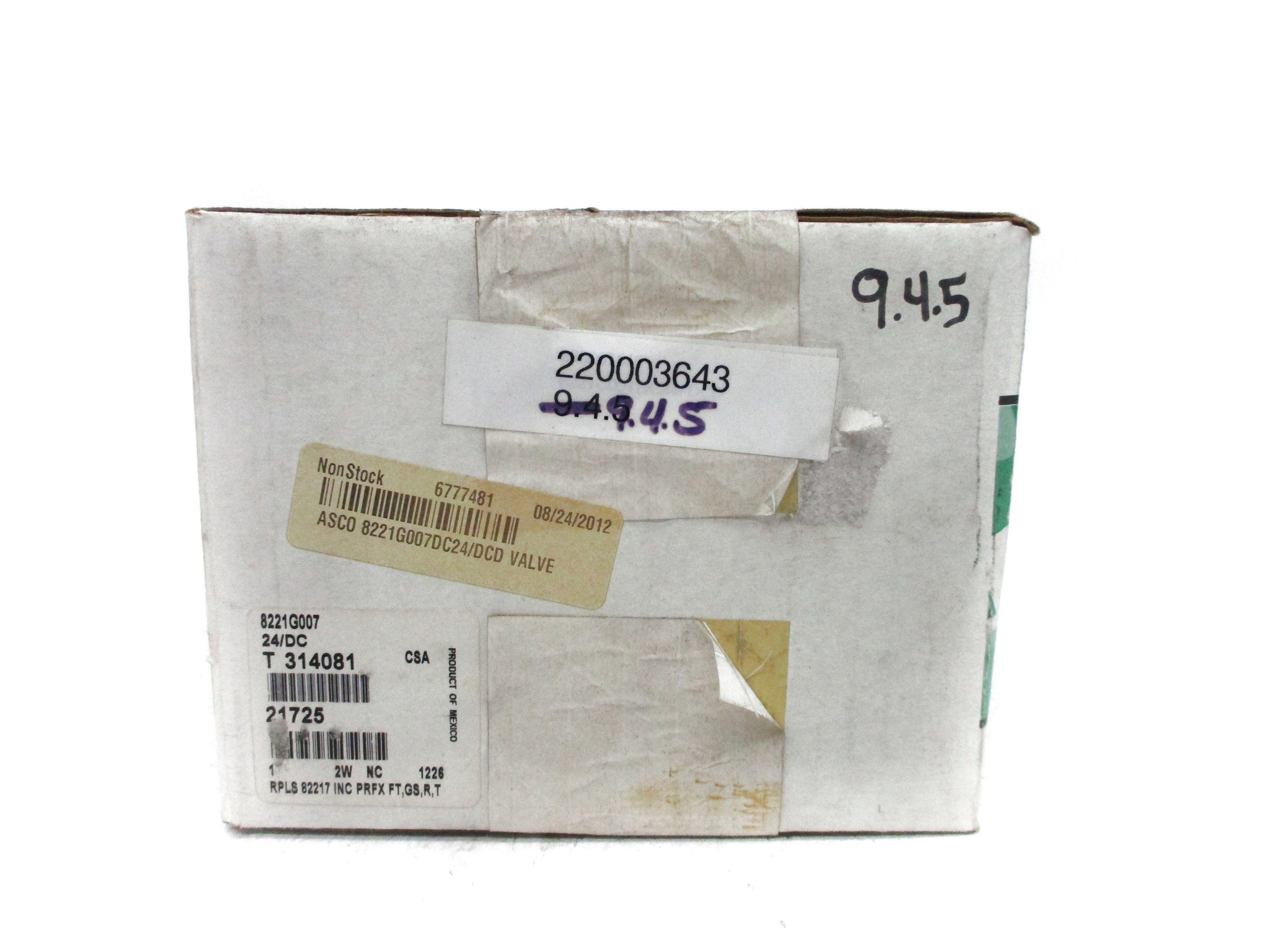 ASCO 8221G007 24VDC NSFS