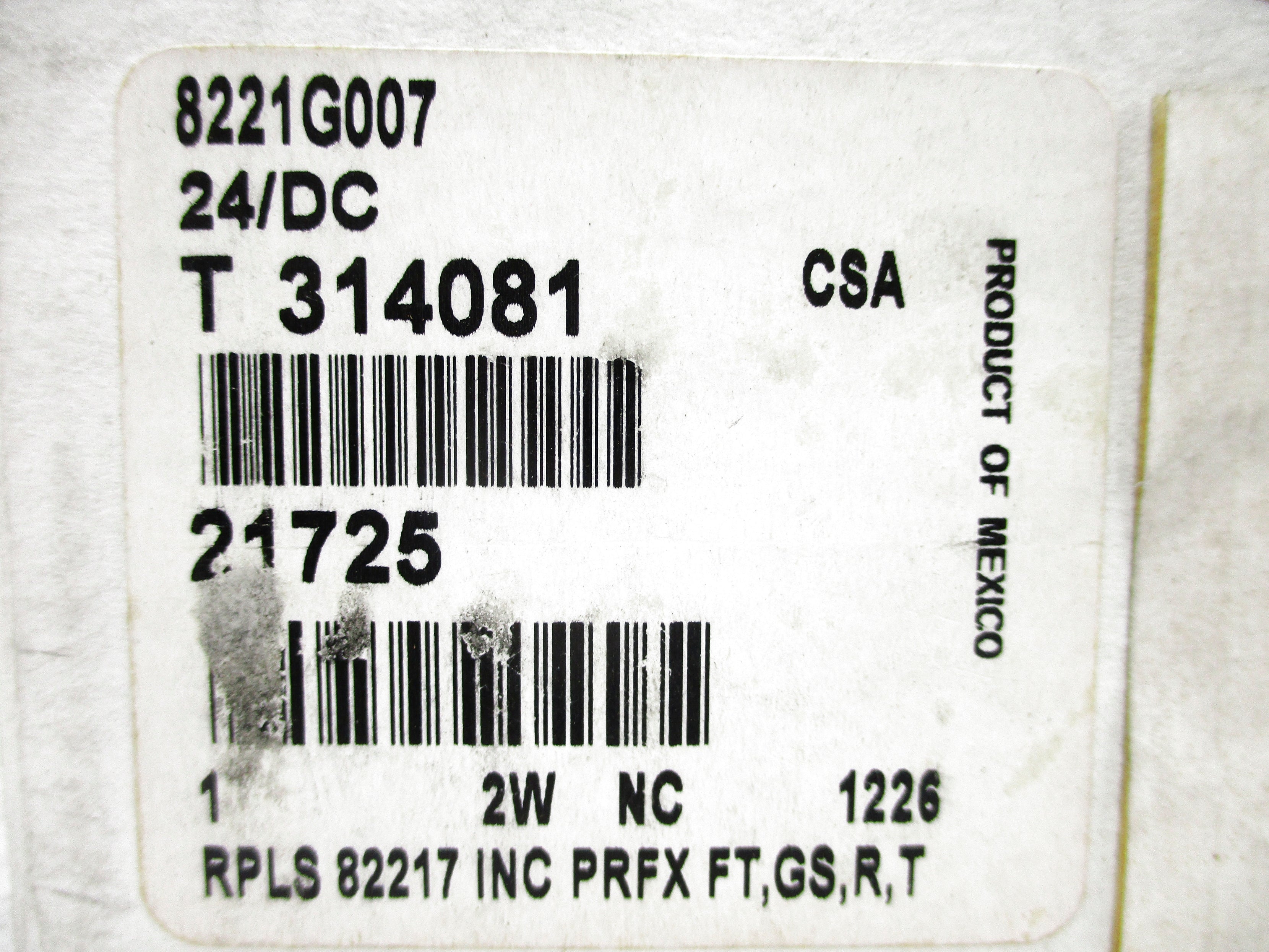 ASCO 8221G007 24VDC NSFS