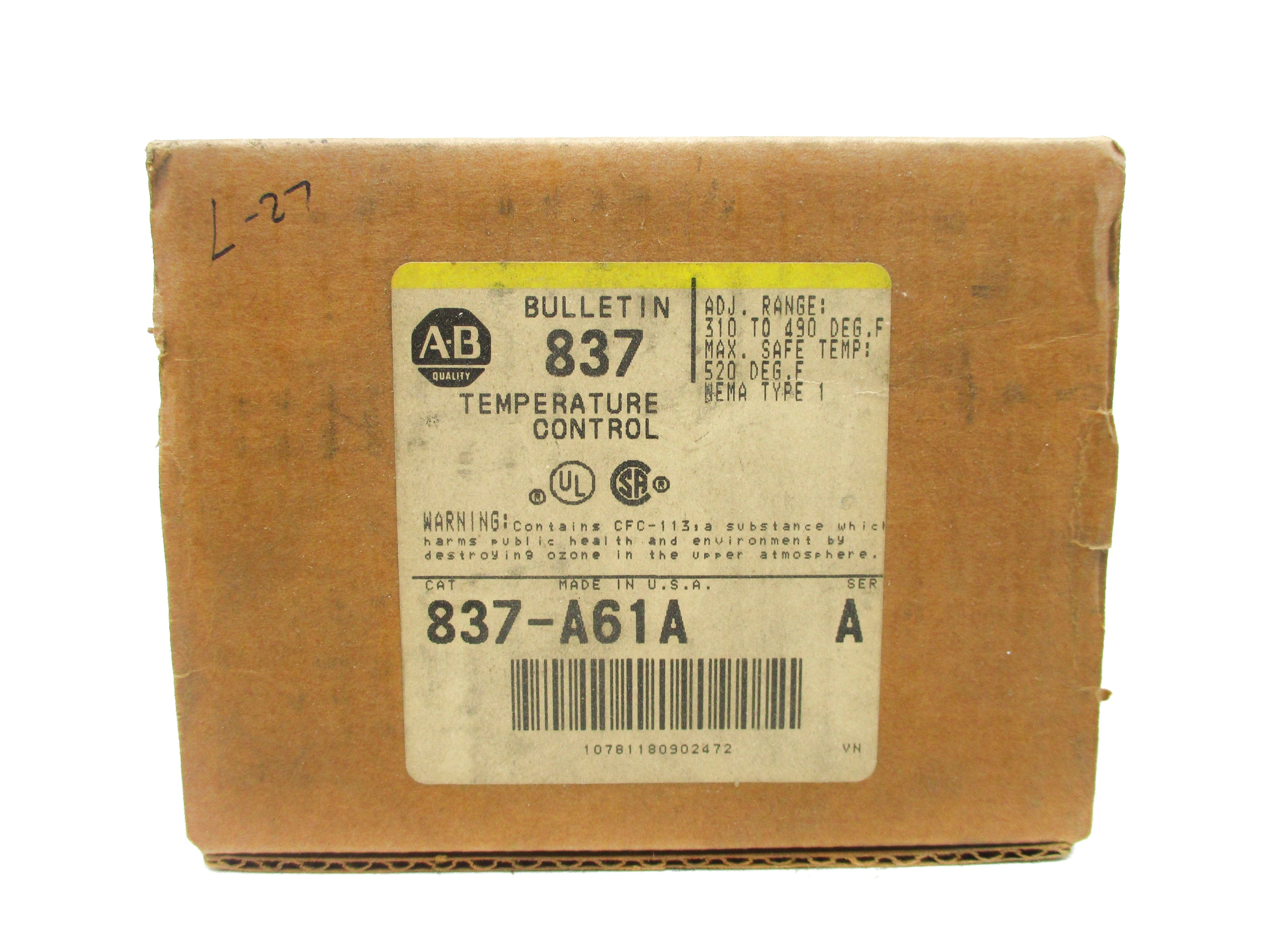 INDUSTRIAL SPARE PART 837-A61A SER. A (BR/YL) NSFS