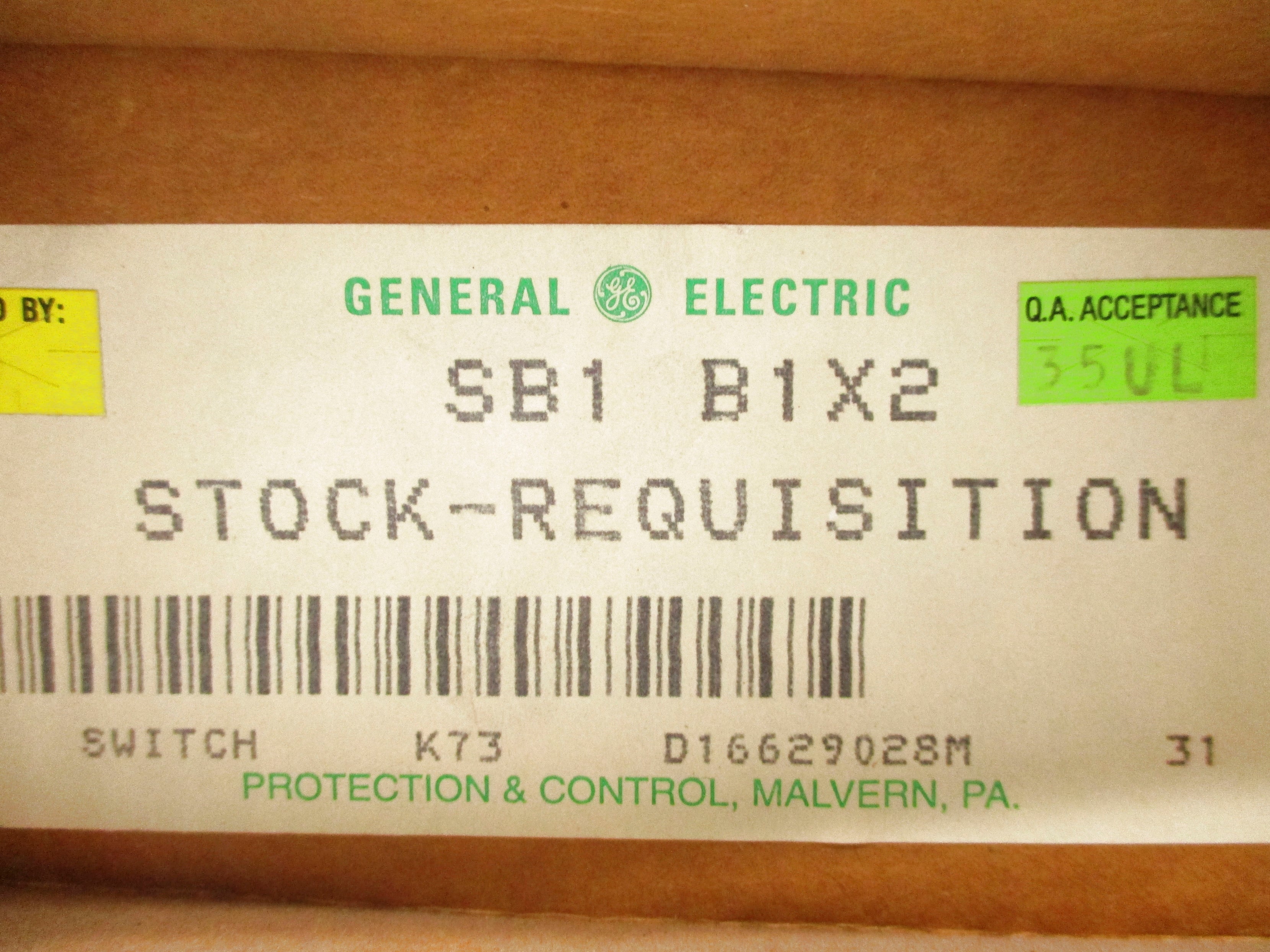 GENERAL ELECTRIC SB1B1X2 NSFS