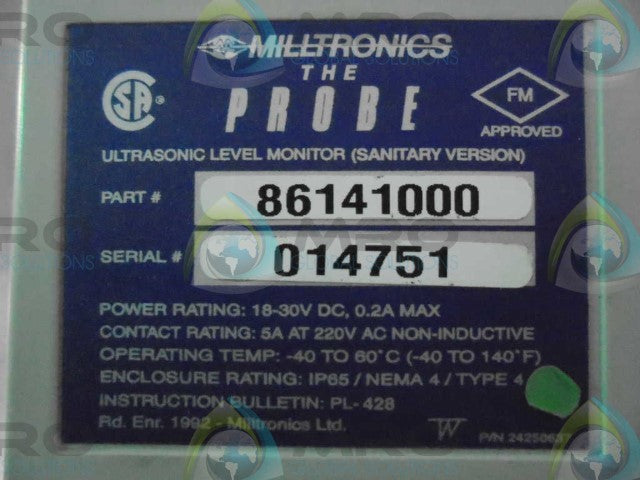 MILLTRONICS 86141000 *NEW NO BOX*