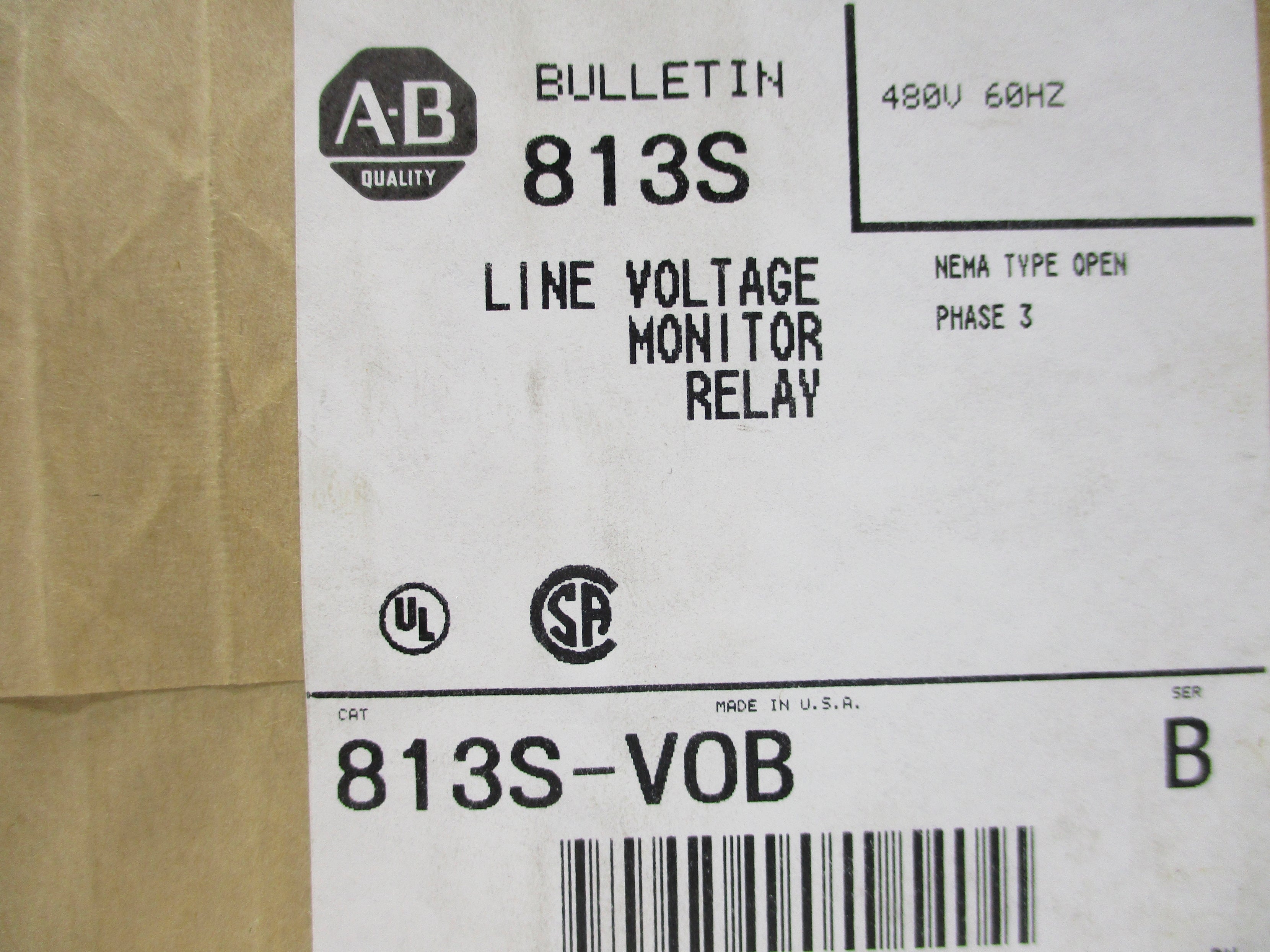 INDUSTRIAL SPARE PART 813S-VOB SER. B 480V (BR/WH) NSFS