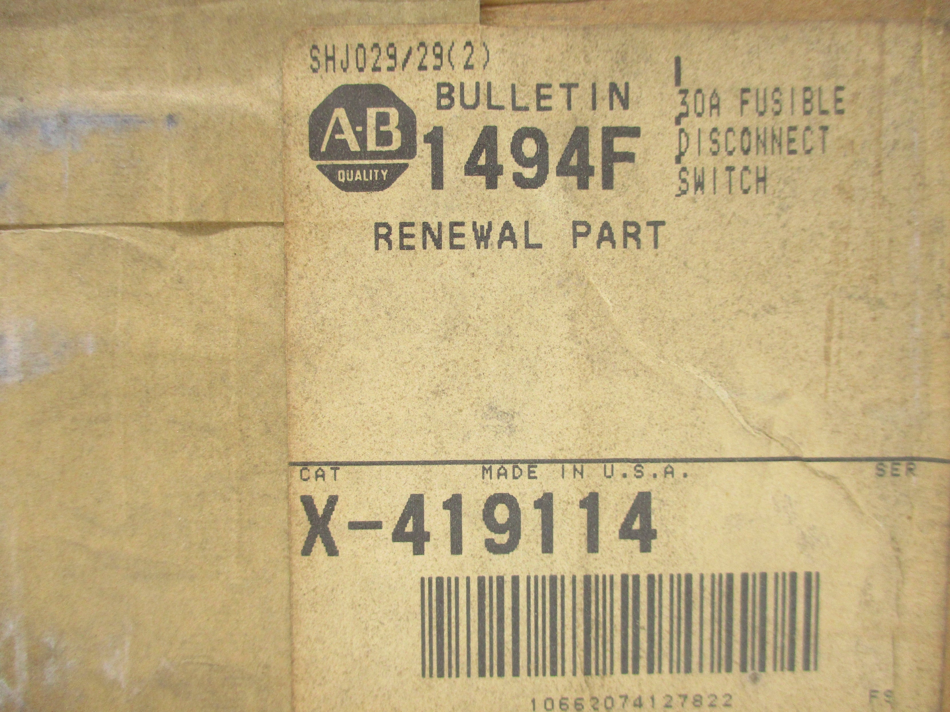 INDUSTRIAL SPARE PART X-419114 (BR/WH) NSFS