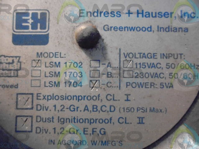 ENDRESS+HAUSER LSM 1702-C LEVEL TRANSMITTER *NEW NO BOX*