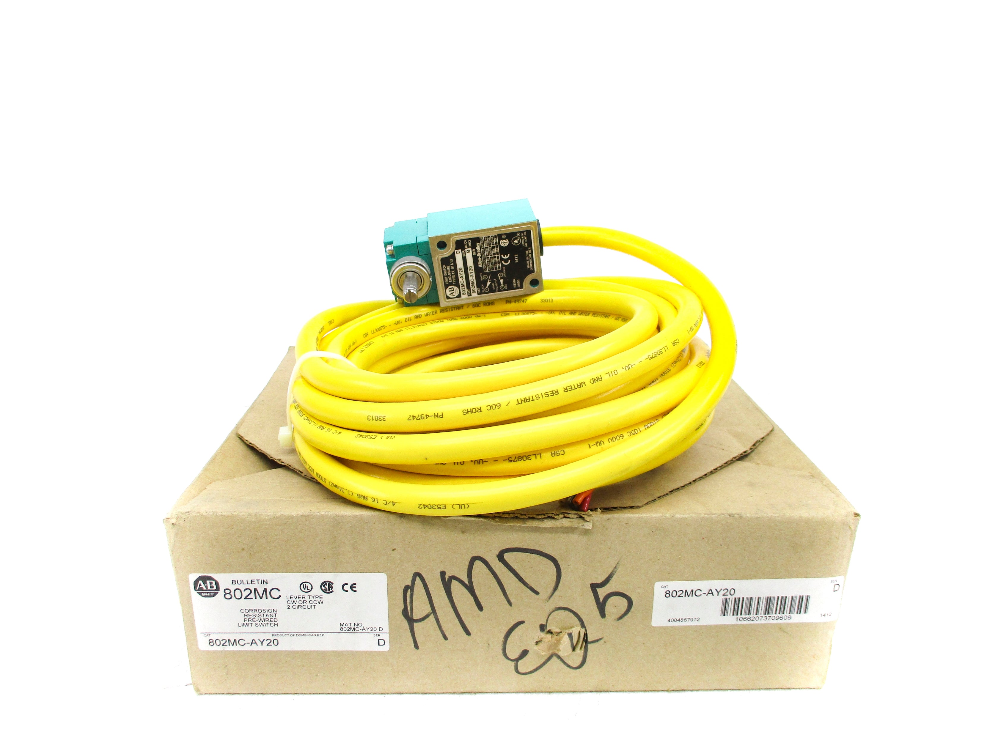 ALLEN BRADLEY 802MC-AY20 SER. D (BR/WH) NSMP
