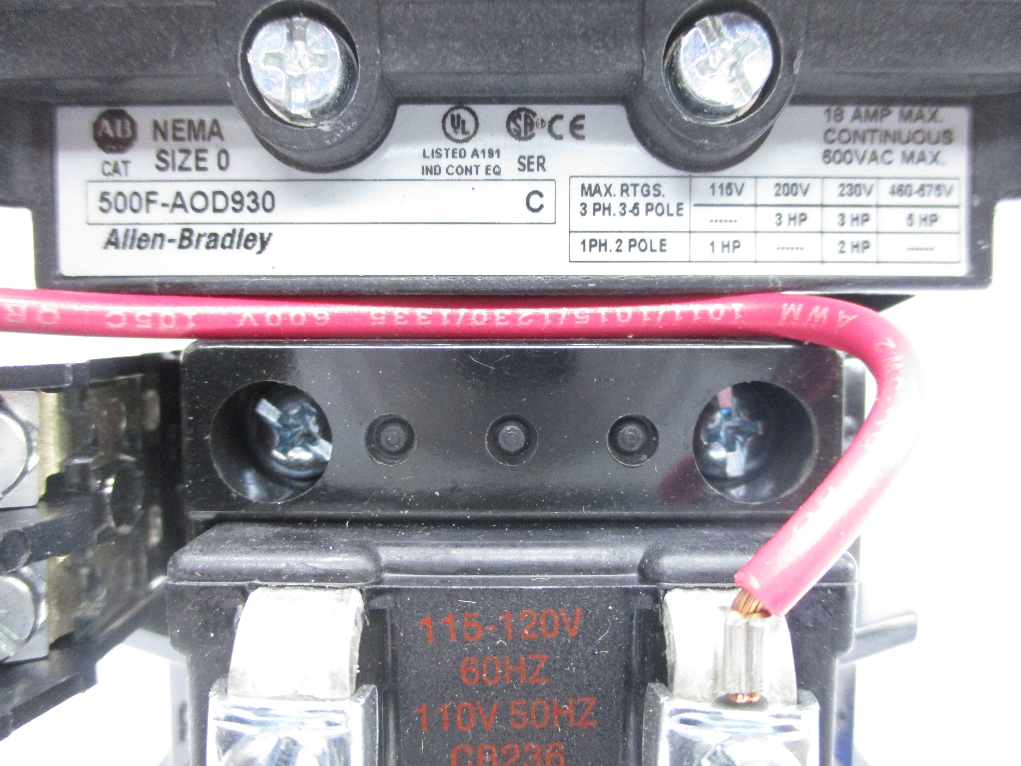 ALLEN BRADLEY 500F-AOD930 SER. C 120V NSNP