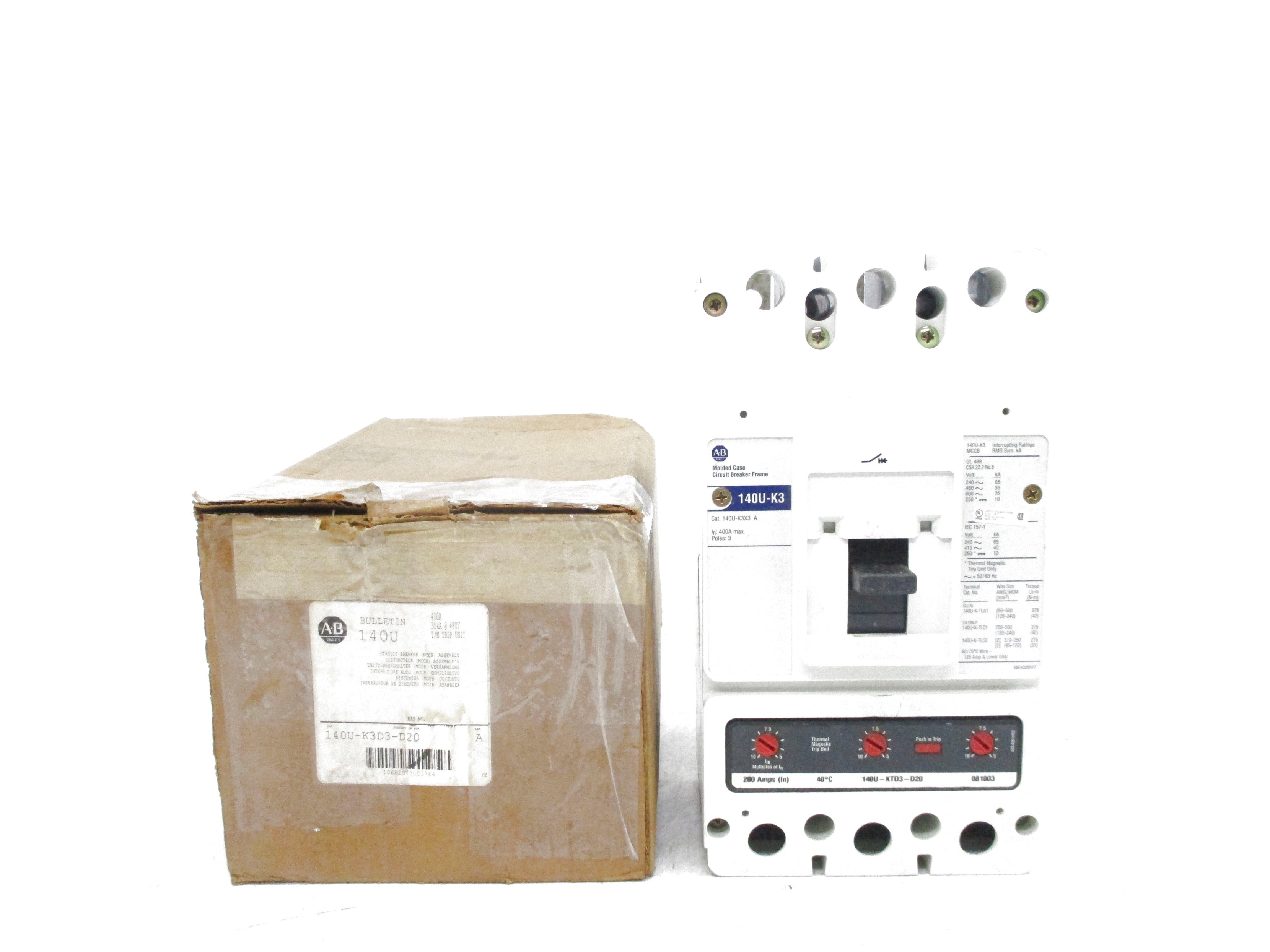 ALLEN BRADLEY 140U-K3D3-D20 SER. A 400A 480V NSMP