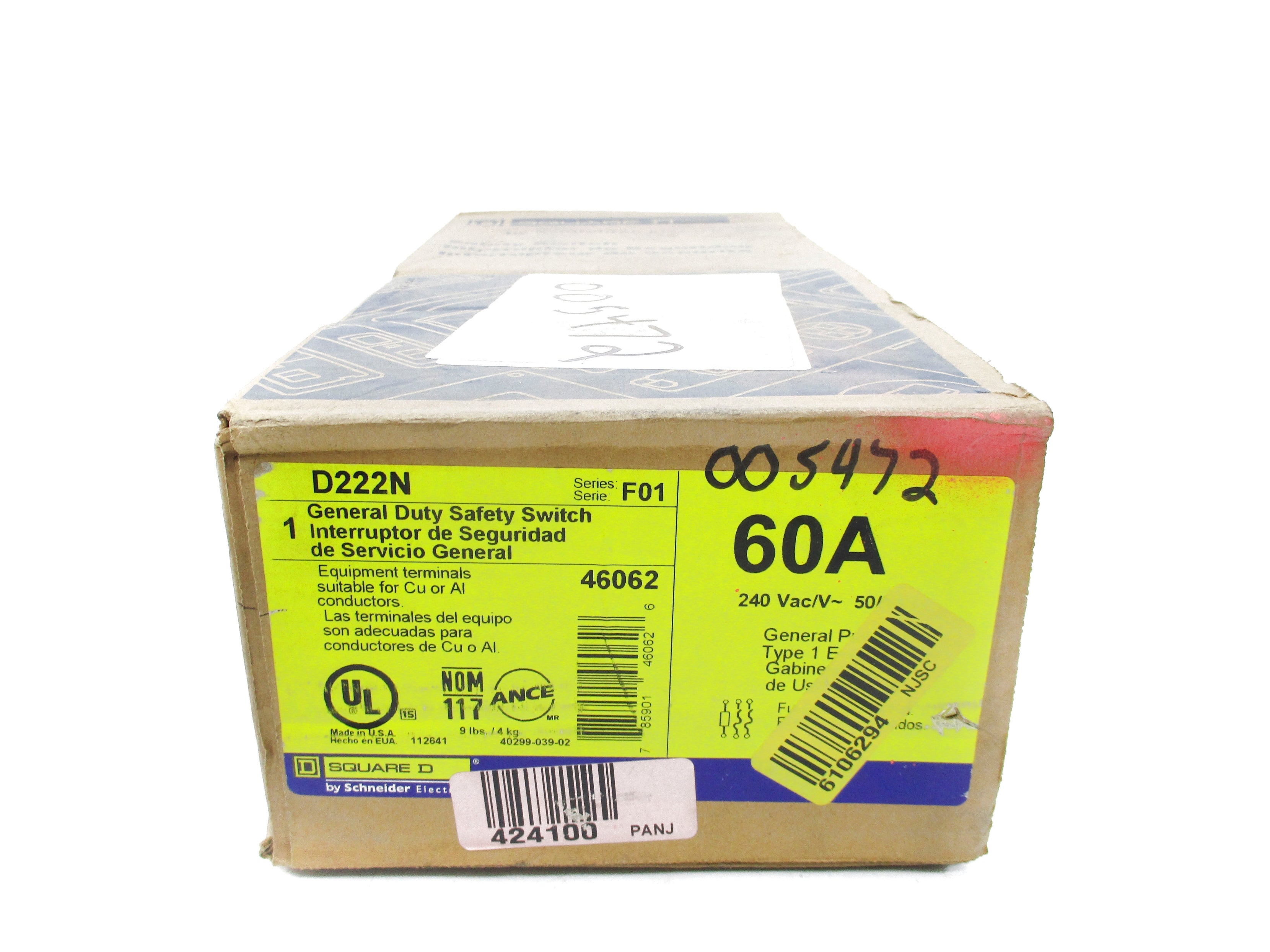 SQUARE D D222N SER. F01 NSMP