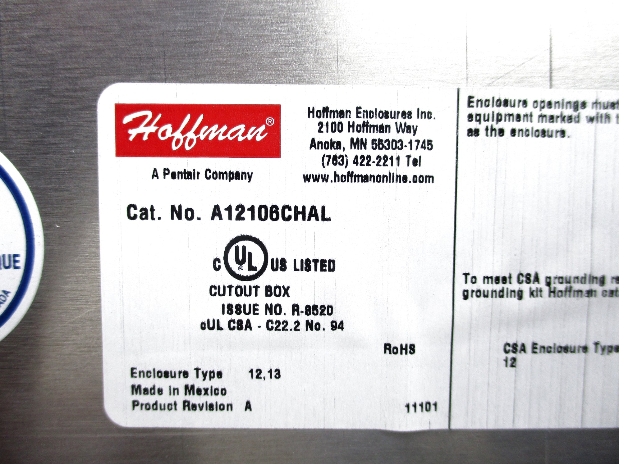 HOFFMAN A12106CHAL NSNP