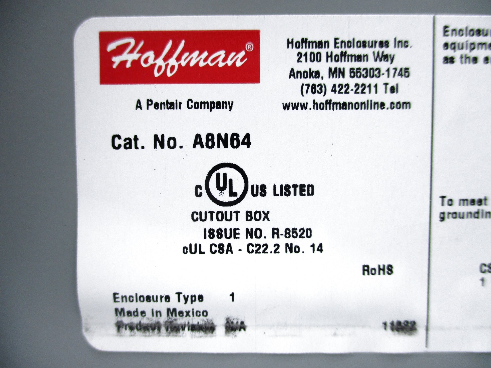 HOFFMAN A8N64 NSNP