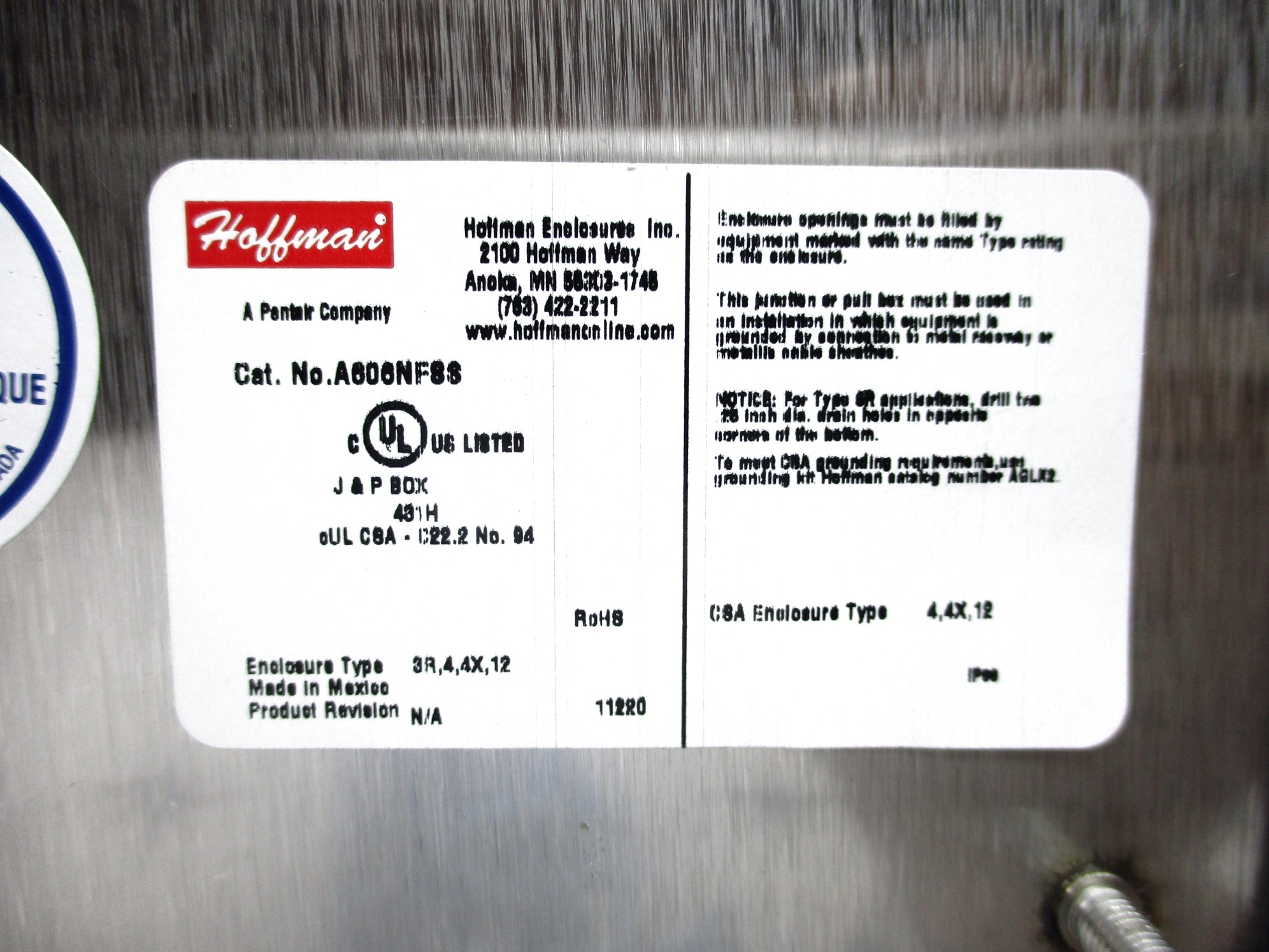 HOFFMAN A606NFSS NSNP