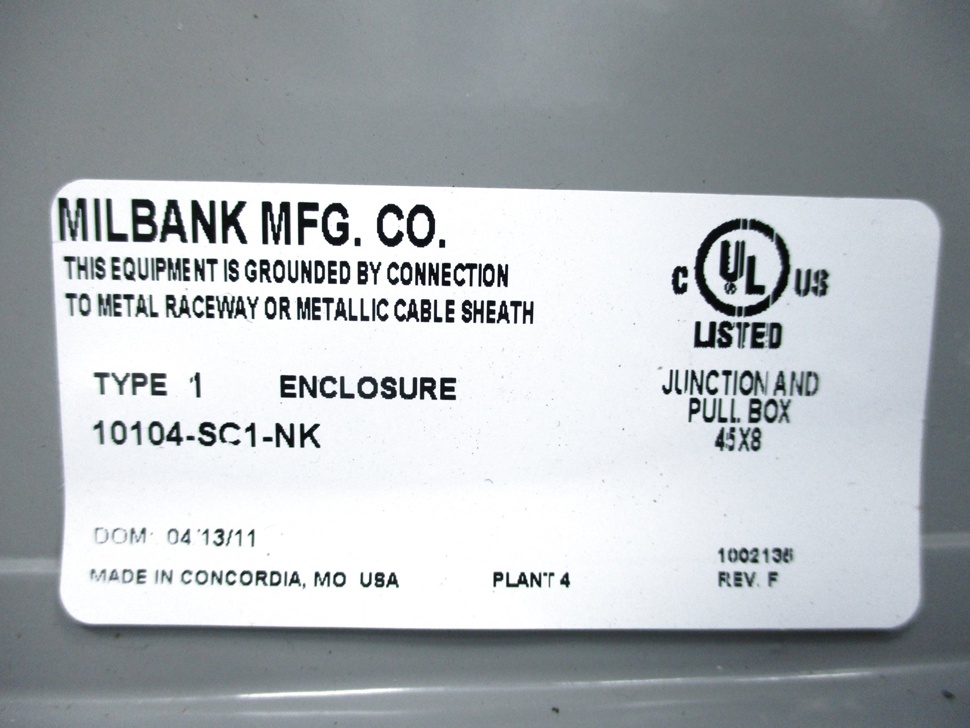 MILBANK 10104-SC1-NK NSNP