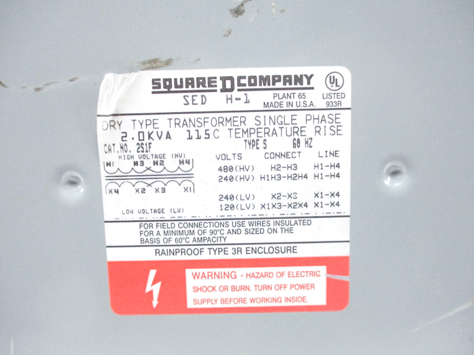 SQUARE D 2S1F 480V (AS PICTURED) NSNP