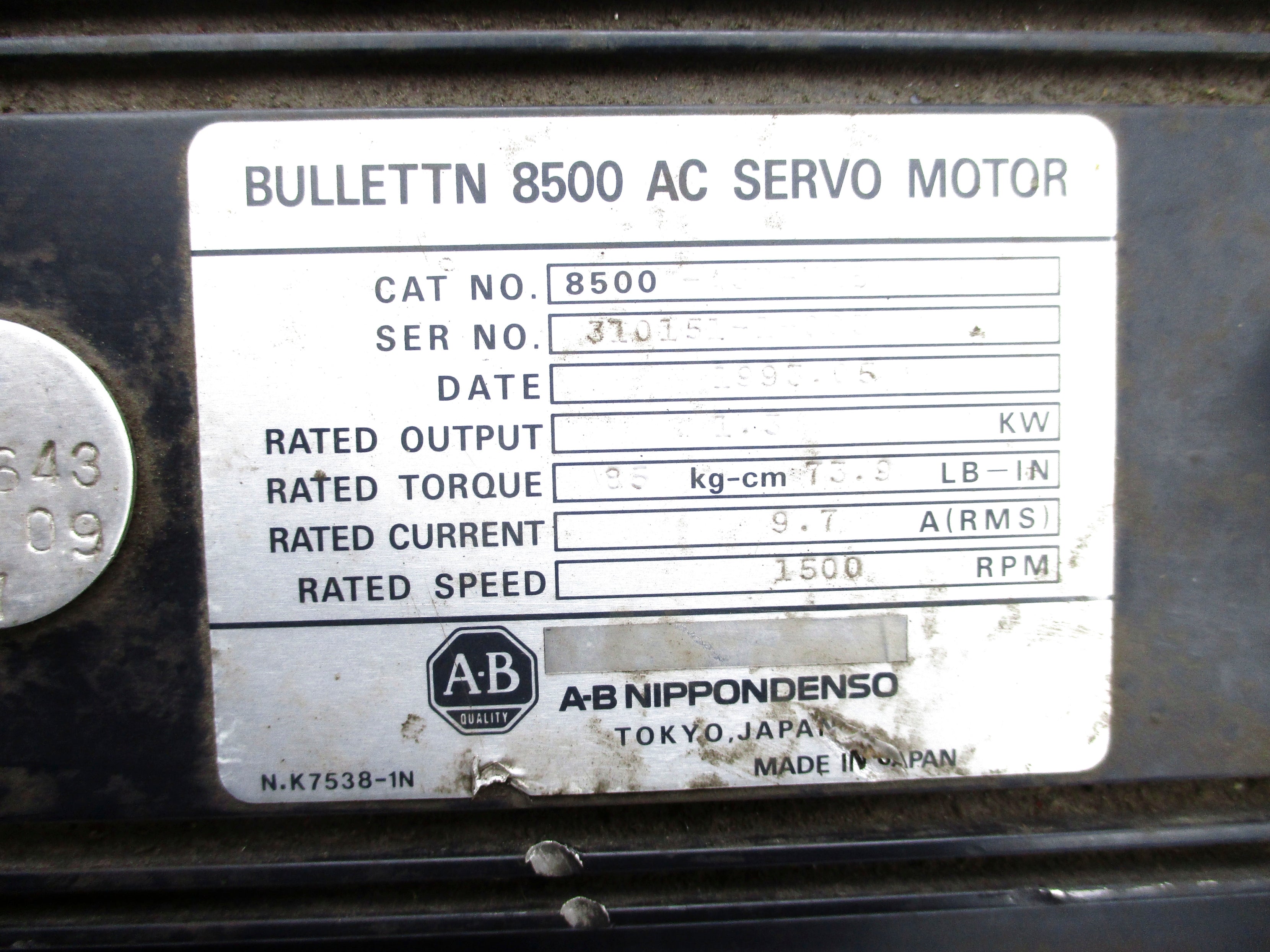 ALLEN BRADLEY 8500-A3D-K1B NSNP