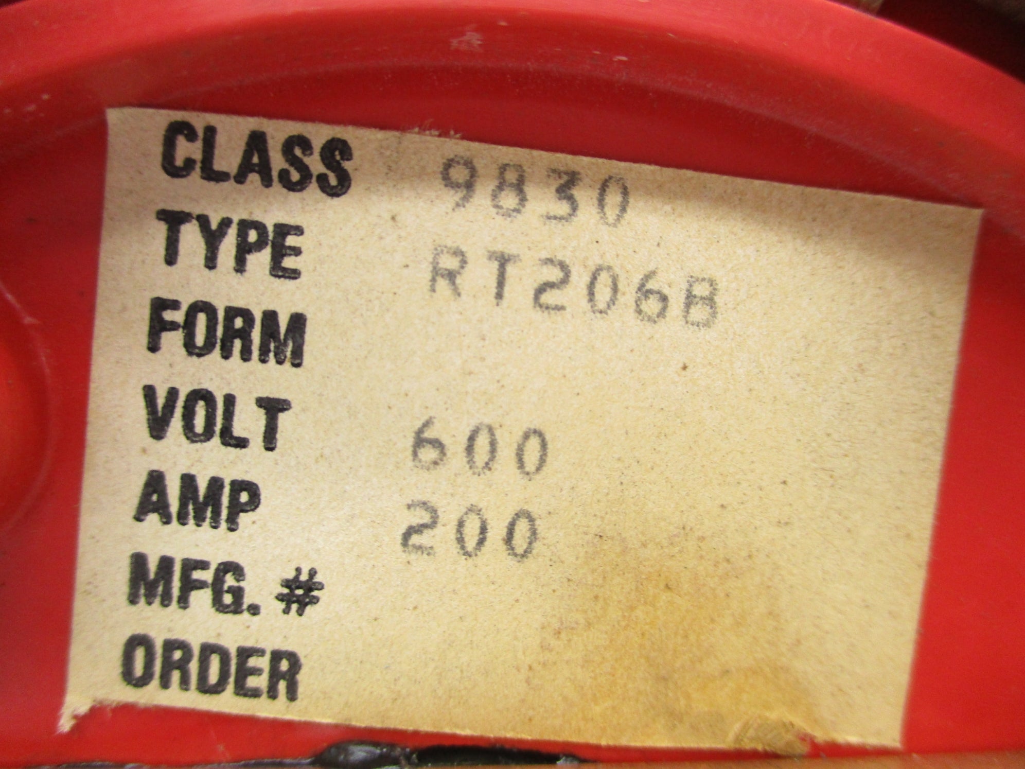 SQUARE D 9830RT206B (AS PICTURED) NSNP