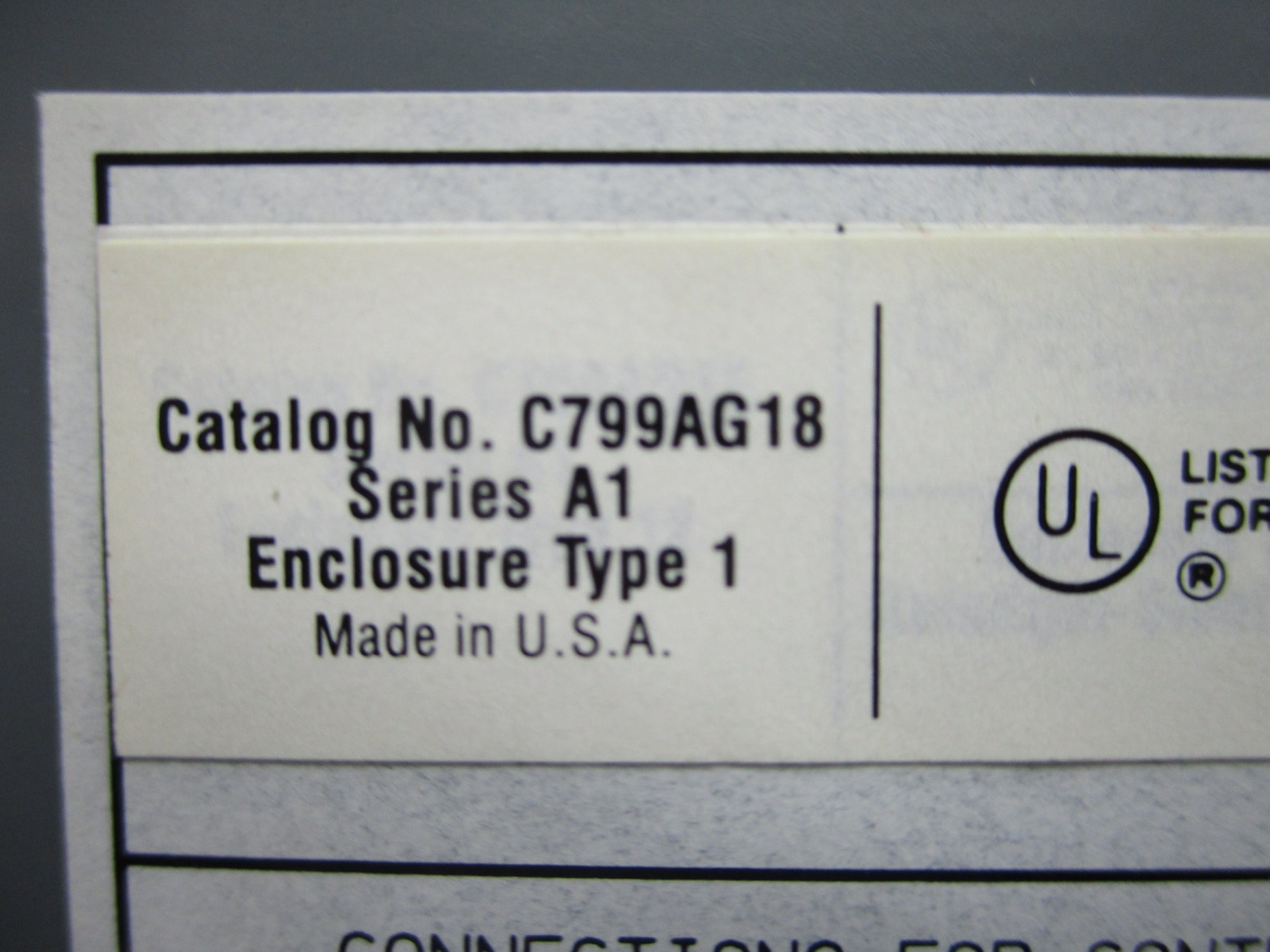 CUTLER HAMMER C799AG18 SER. A1 NSNP