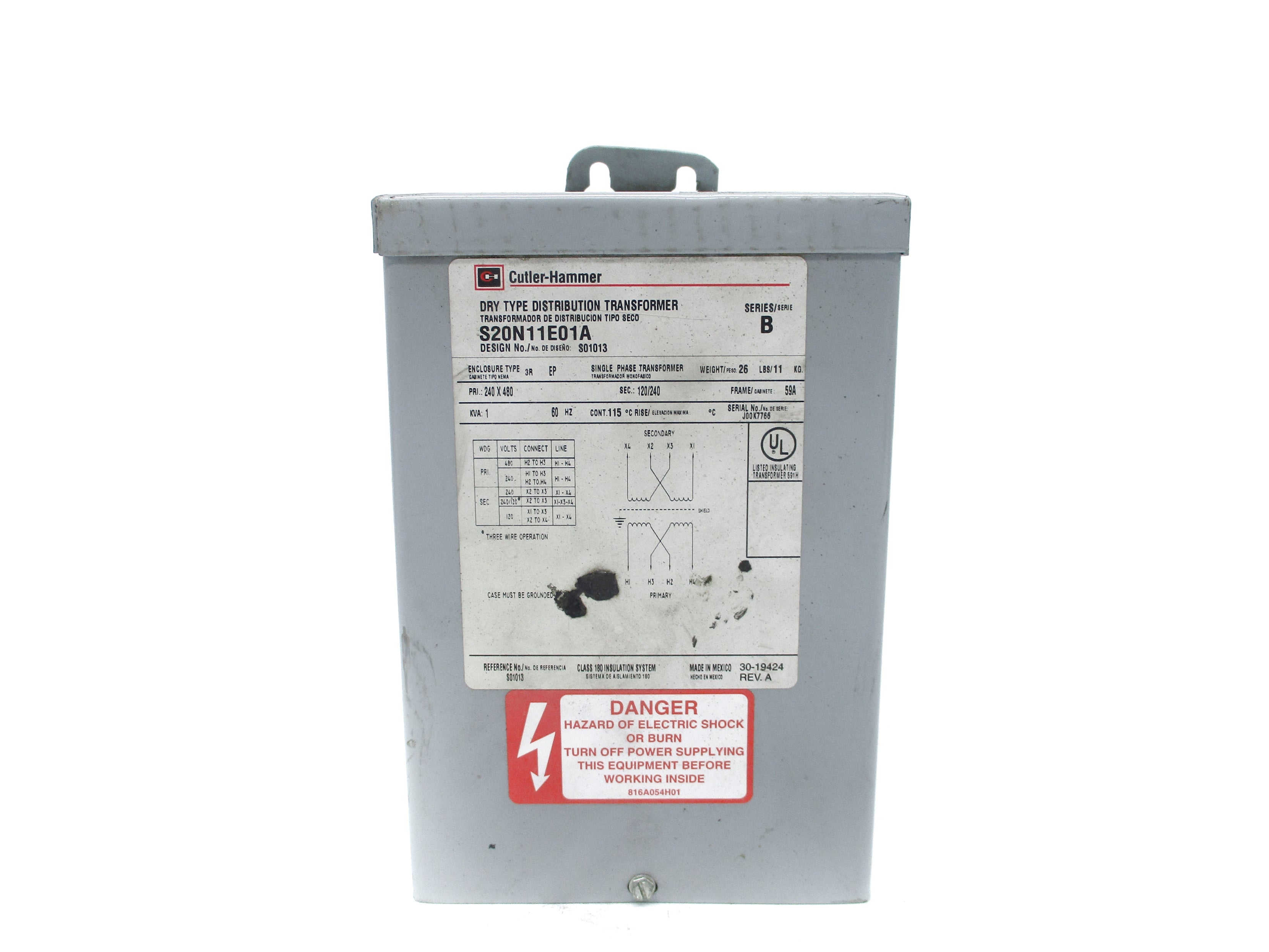 CUTLER HAMMER S20N11E01A SER. B (AS PICTURED) NSNP