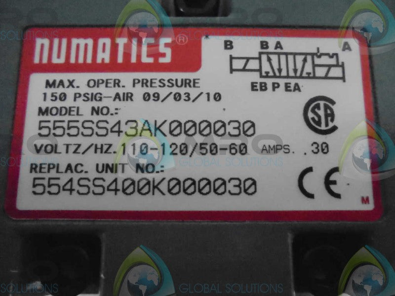NUMATICS 555SS43AK000030 SOLENOIUD VALVE *NEW NO BOX*