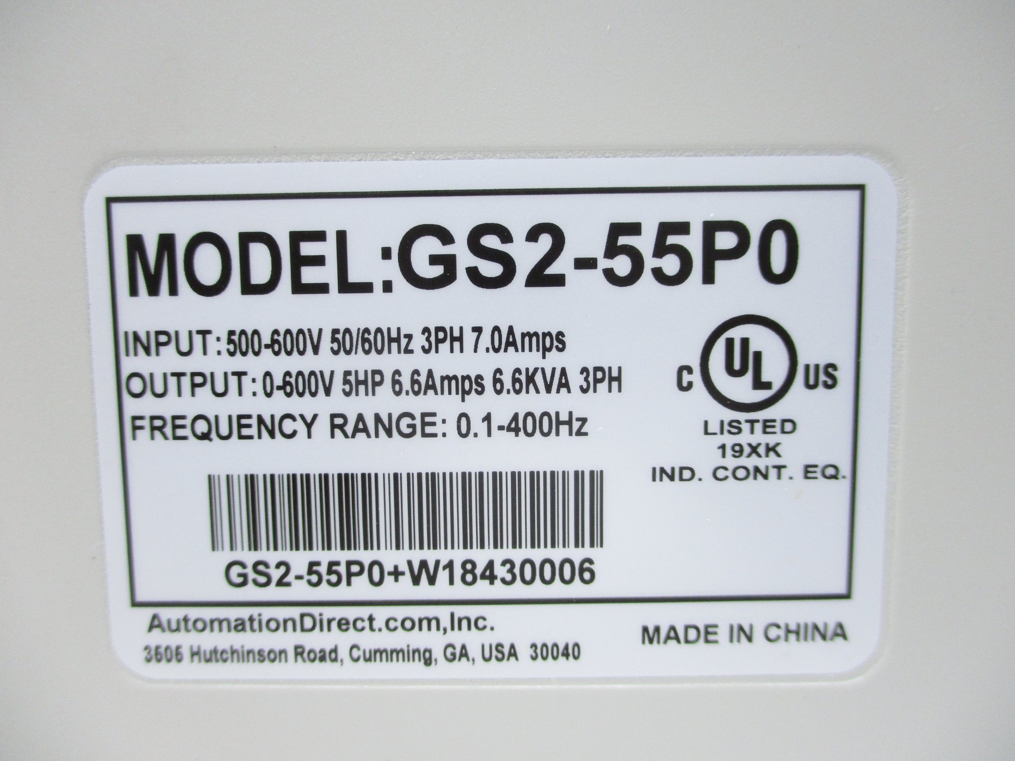 AUTOMATION DIRECT GS2-55P0 NSNP