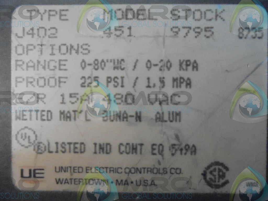 UNITED ELECTRIC J402-451 *NEW NO BOX*