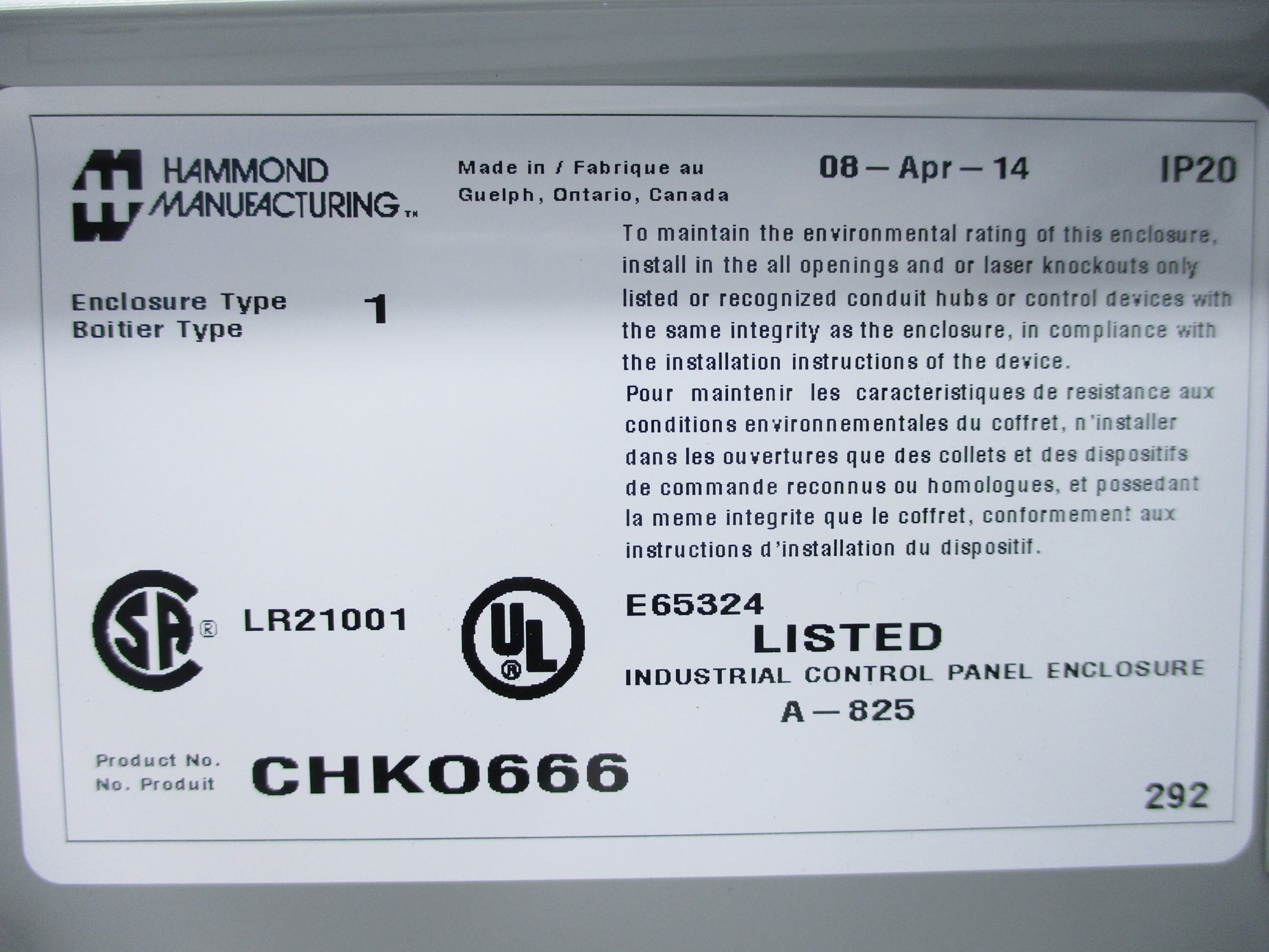 HAMMOND CHK0666 NSNP