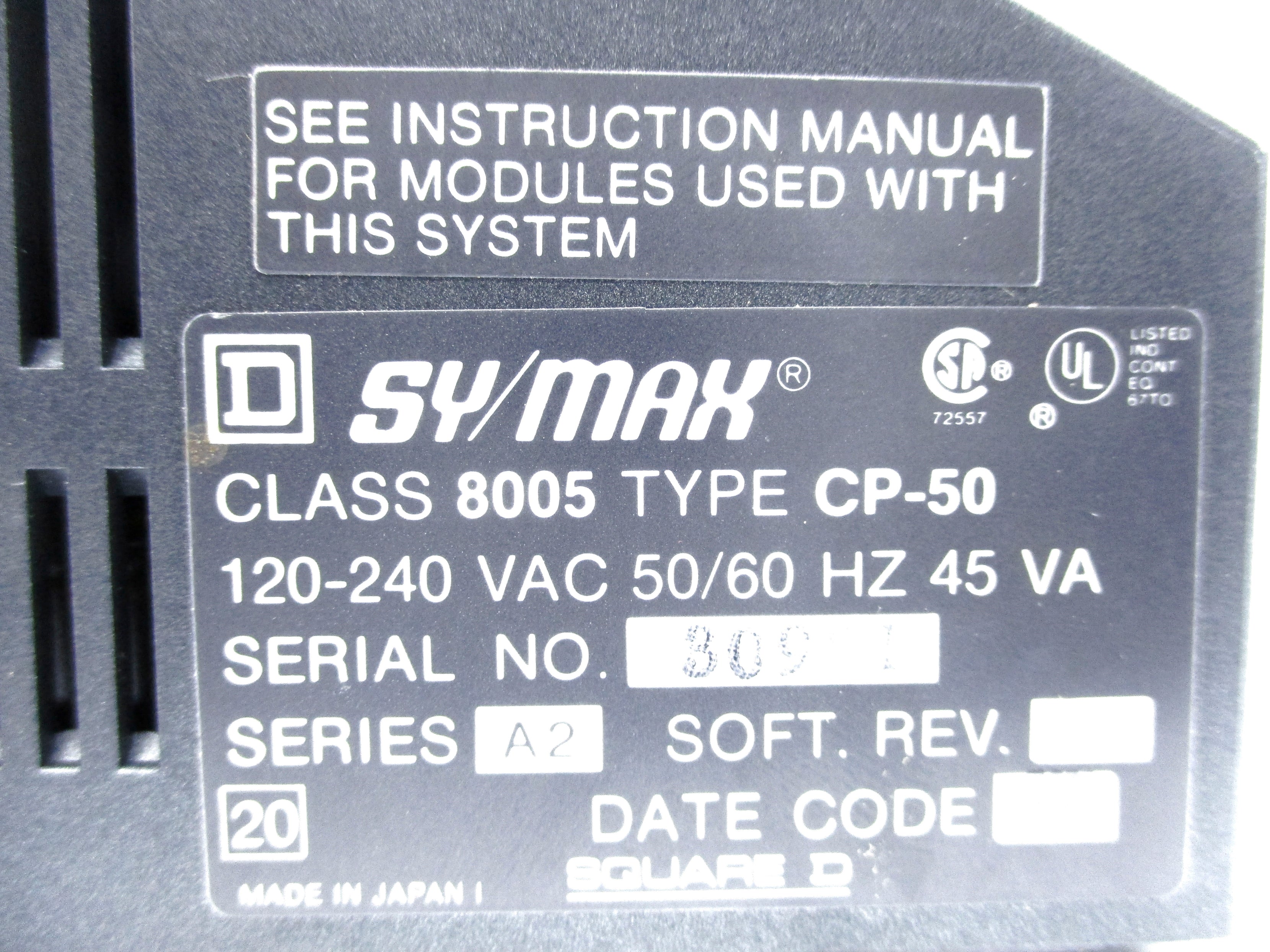 SQUARE D 8005CP-50 SER. A2 UNMP